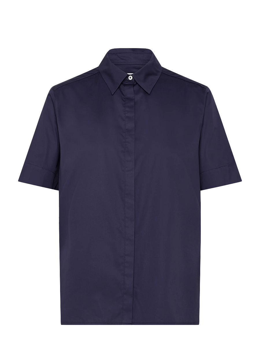 Naja Lauf - TALI SHIRT COTTON SATEEN - chemises à manches courtes - navy - 1