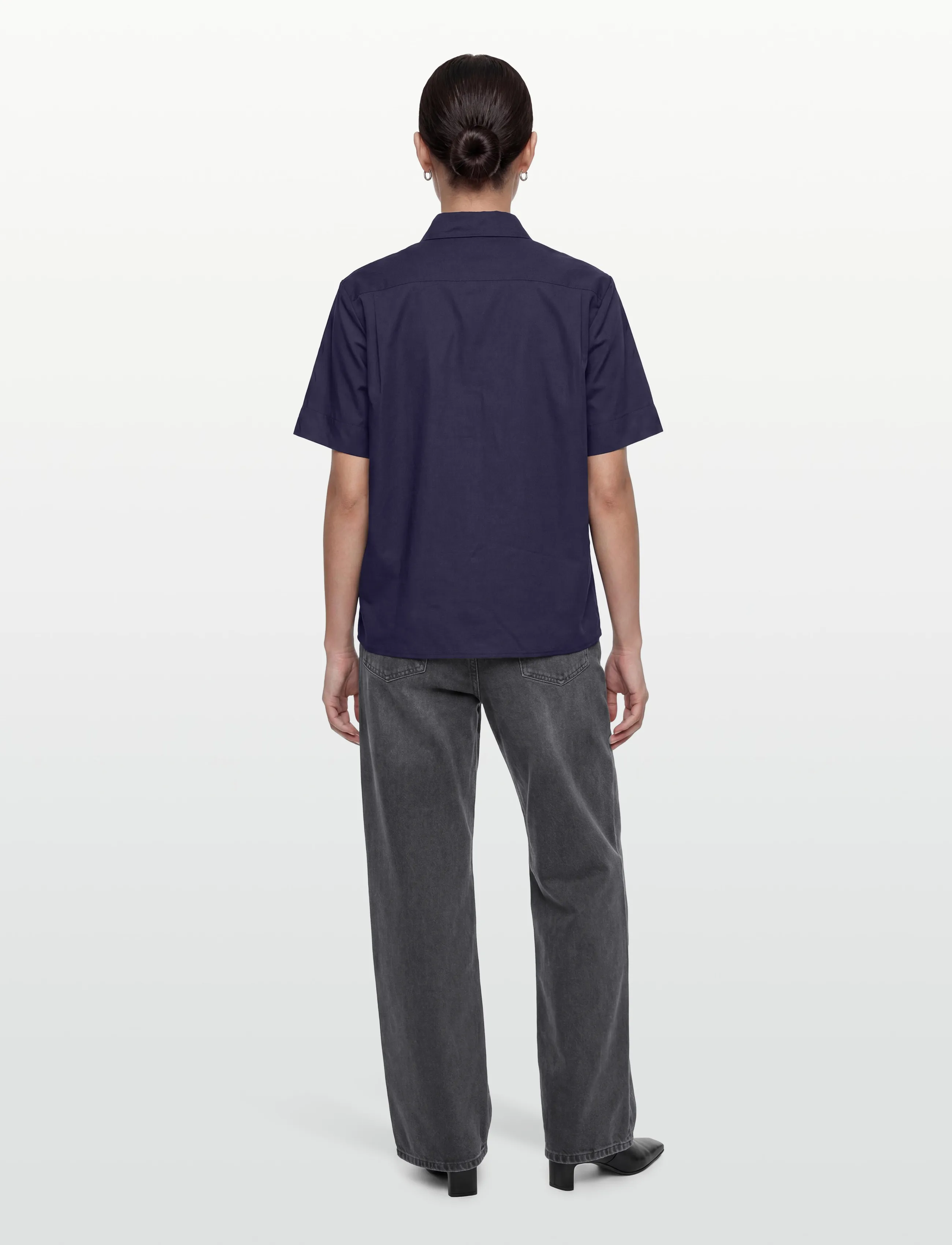Naja Lauf - TALI SHIRT COTTON SATEEN - kurzärmlige hemden - navy - 4