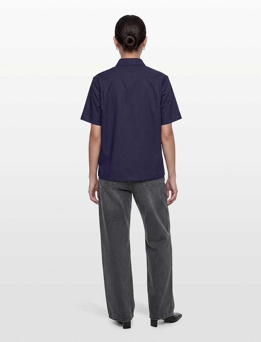 Naja Lauf - TALI SHIRT COTTON SATEEN - chemises à manches courtes - navy - 4