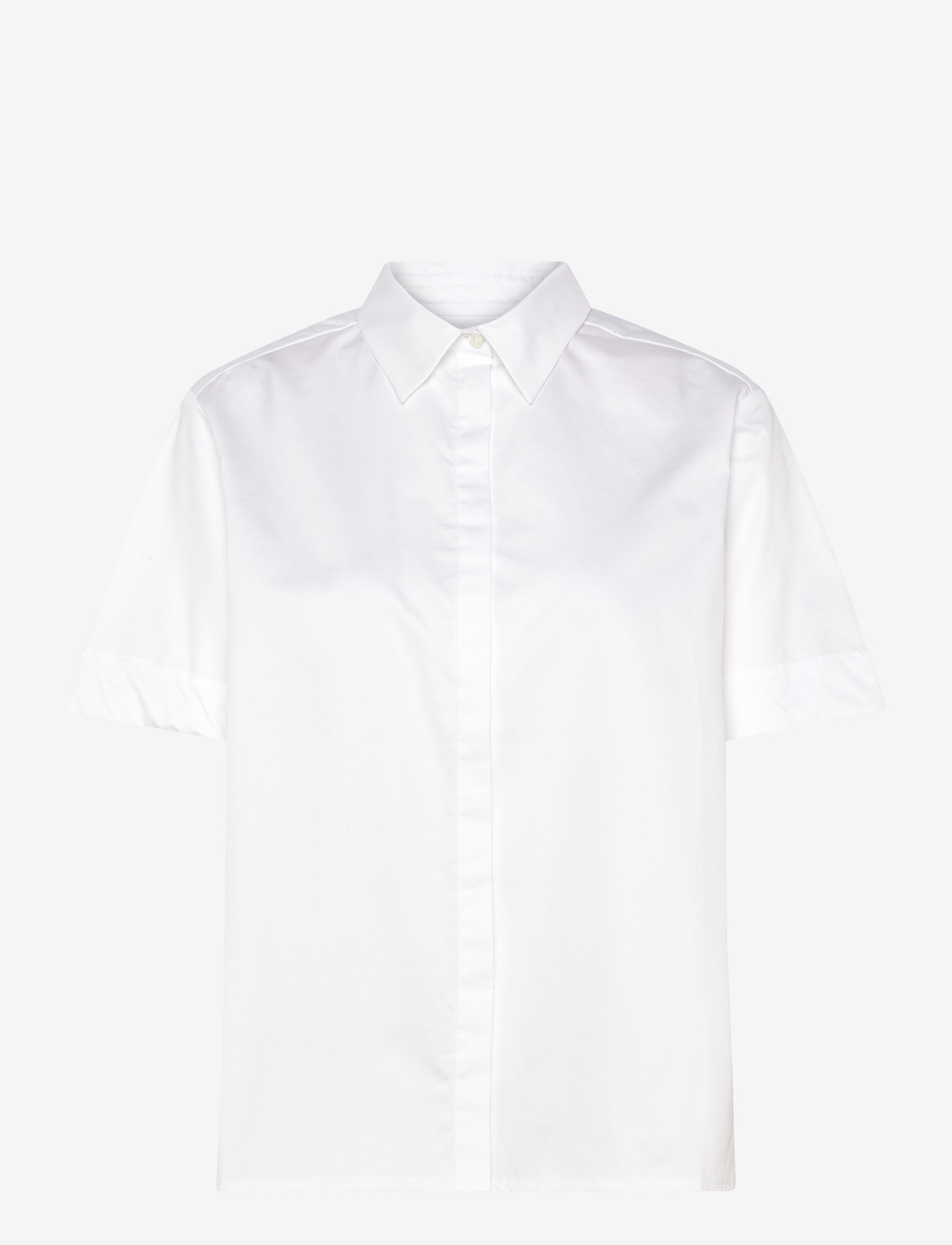 Naja Lauf - TALI SHIRT COTTON SATEEN - kurzärmlige hemden - white - 1