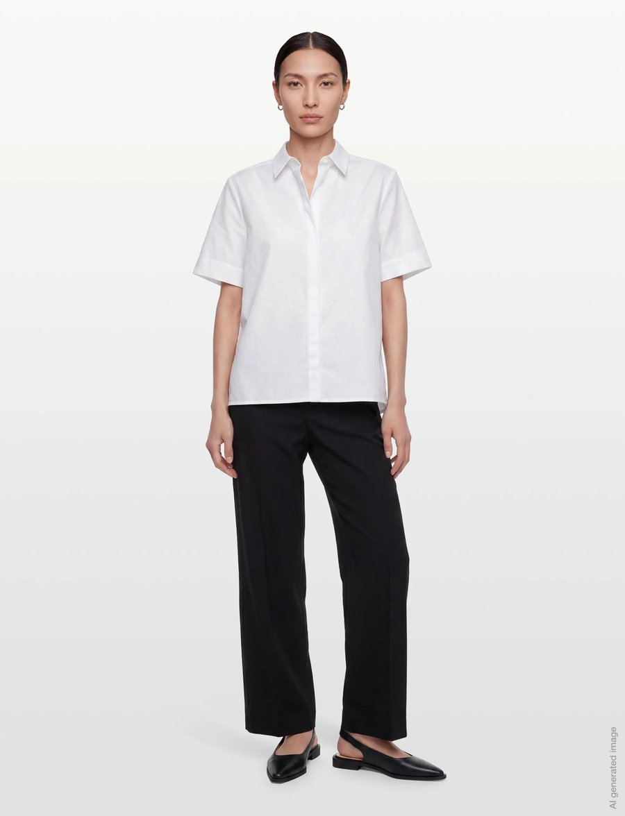 Naja Lauf - TALI SHIRT COTTON SATEEN - overhemden met korte mouwen - white - 0