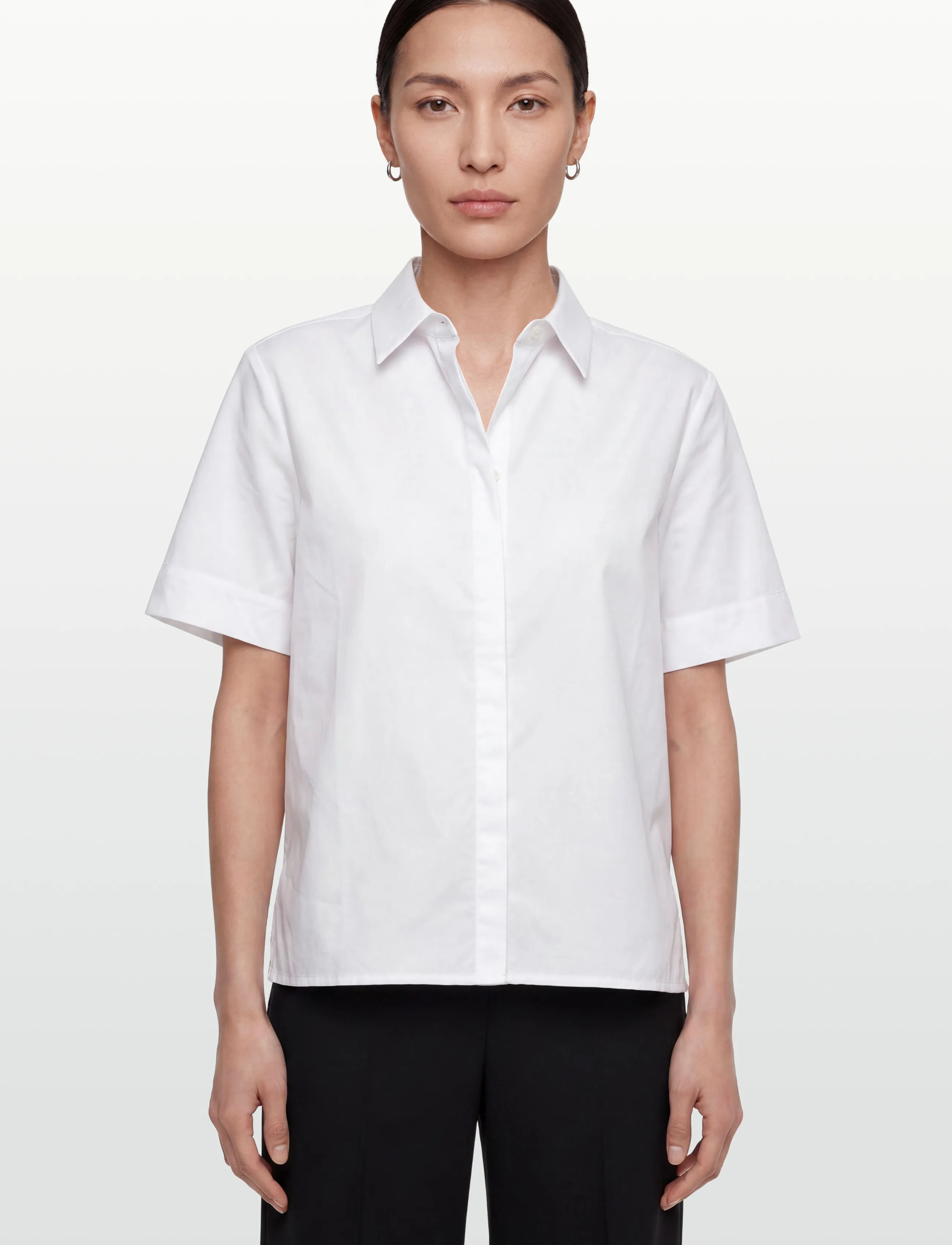 Naja Lauf - TALI SHIRT COTTON SATEEN - stytterma skyrtur - white - 3