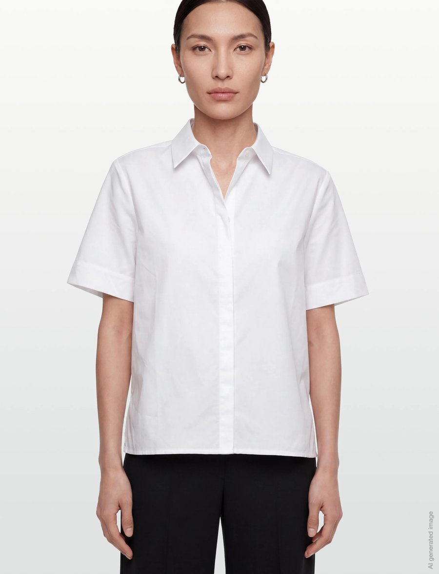 Naja Lauf - TALI SHIRT COTTON SATEEN - overhemden met korte mouwen - white - 3