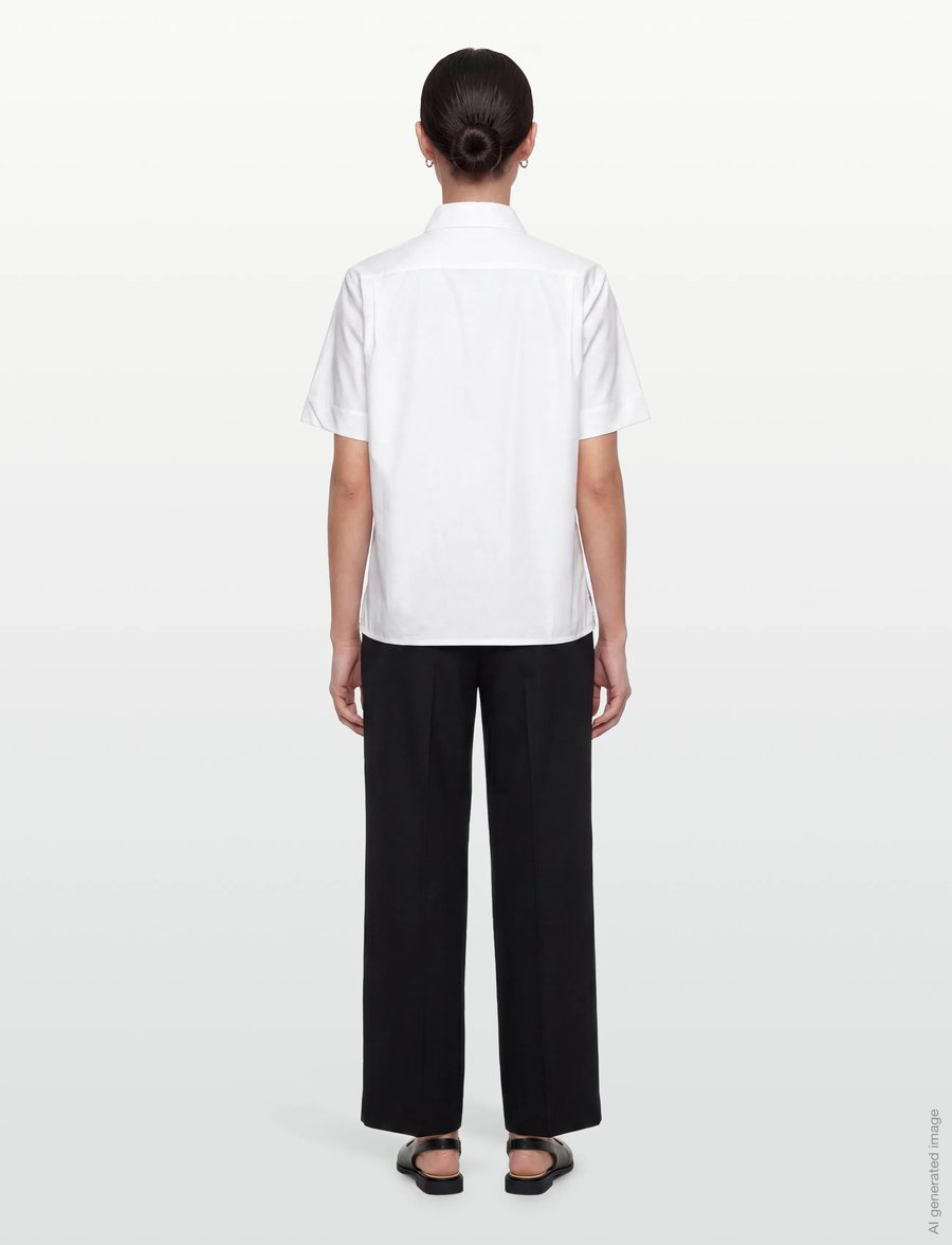 Naja Lauf - TALI SHIRT COTTON SATEEN - overhemden met korte mouwen - white - 4