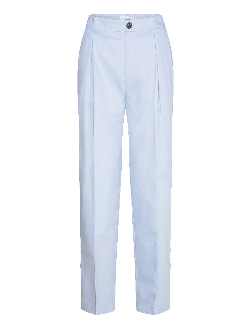 Naja Lauf - NICO PANTS COTTON SATEEN - straight leg trousers - light blue - 0