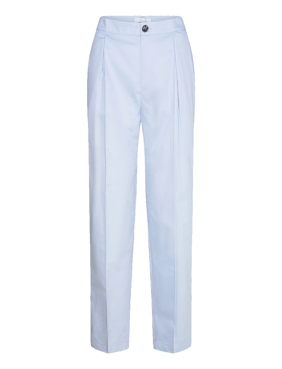 Naja Lauf - NICO PANTS COTTON SATEEN - bukser med lige ben - light blue - 1