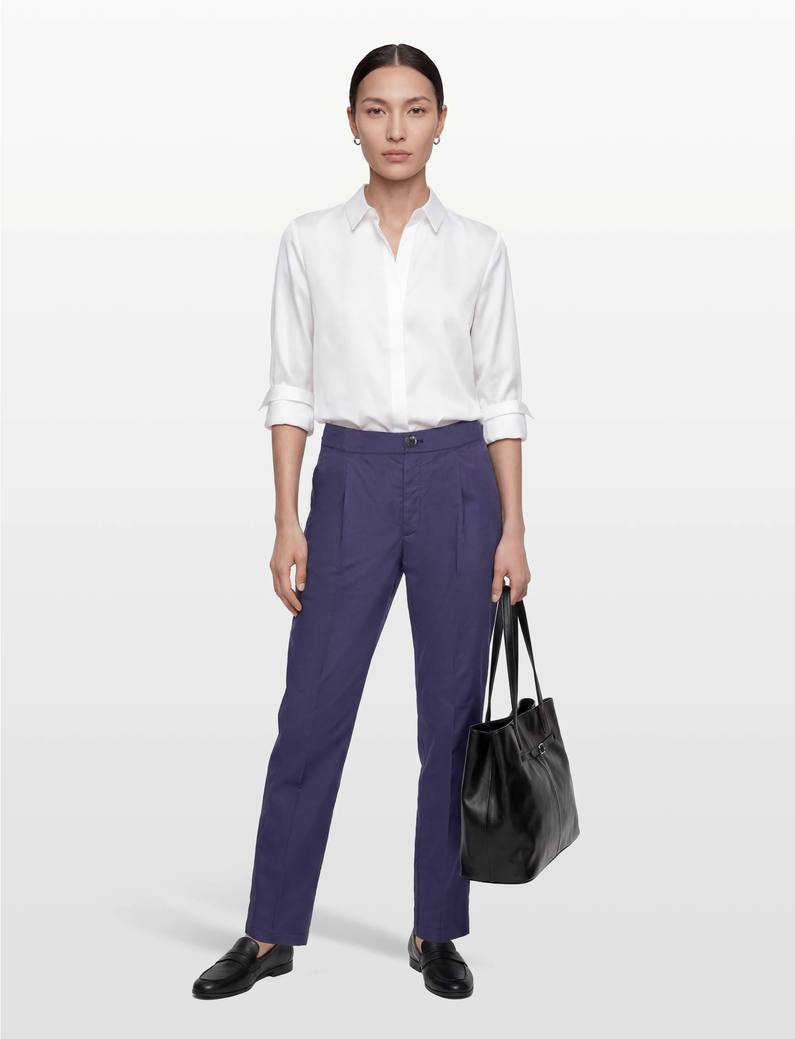 Naja Lauf NICO PANTS COTTON SATEEN - Byxor - NAVY / navy