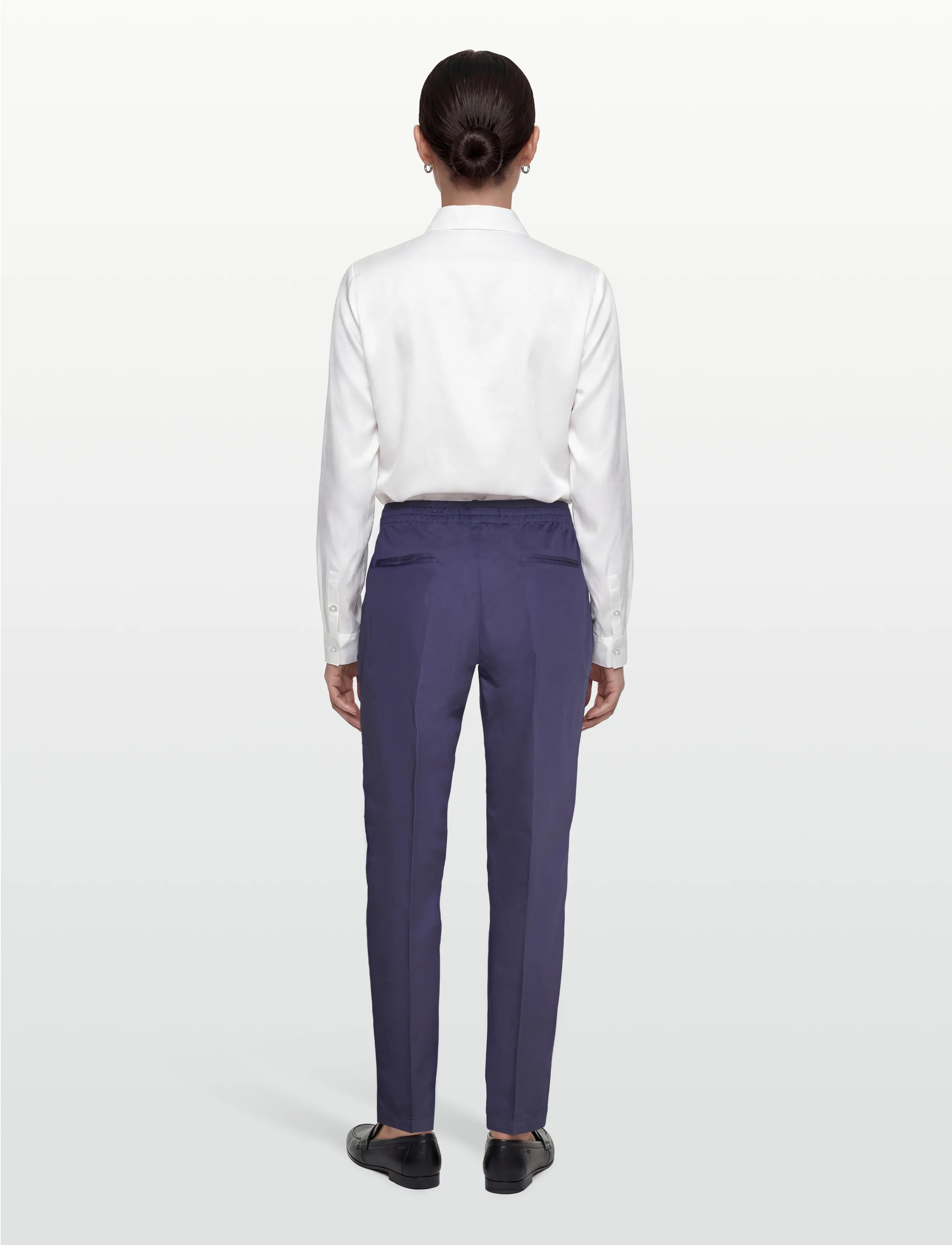Naja Lauf - NICO PANTS COTTON SATEEN - bukser med lige ben - navy - 4