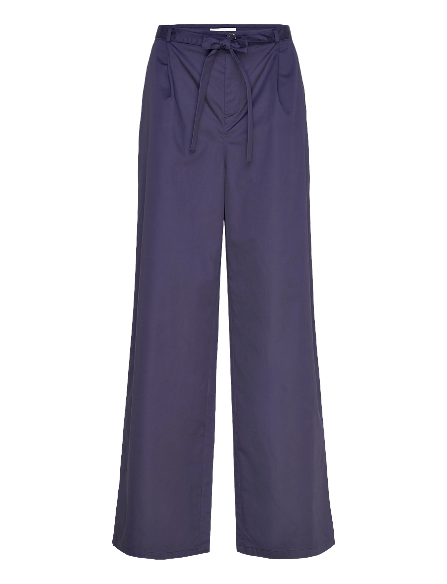Naja Lauf - JELENA PANTS COTTON SATEEN - hosen mit weitem bein - navy - 1