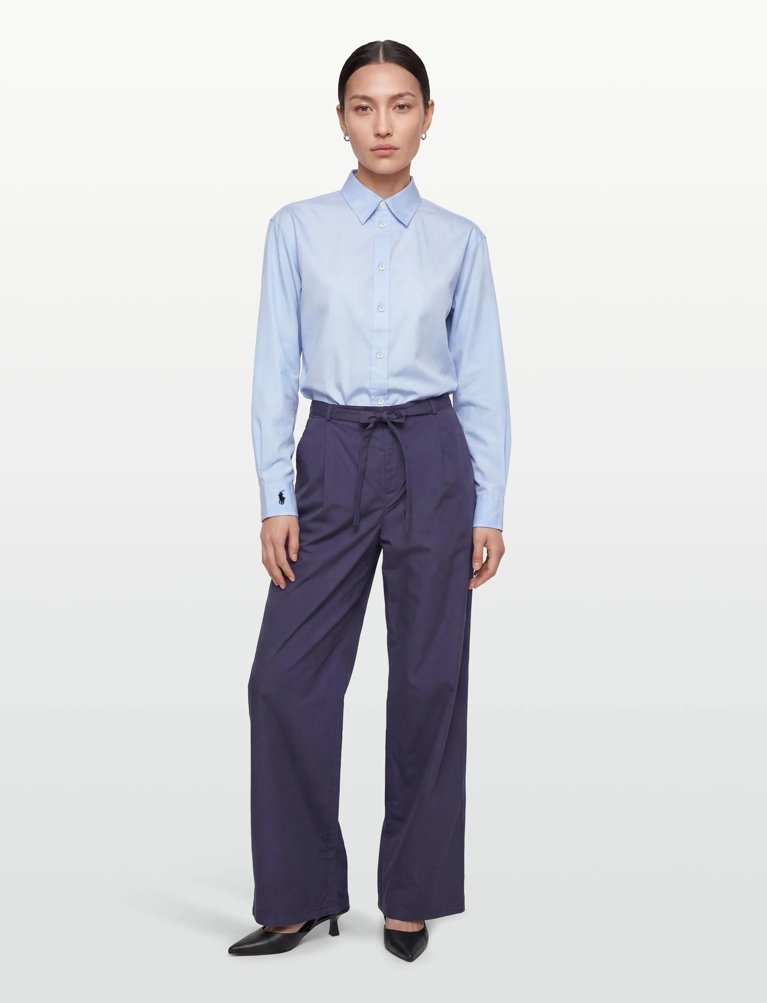 Naja Lauf JELENA PANTS COTTON SATEEN - Naja Lauf - NAVY / purple