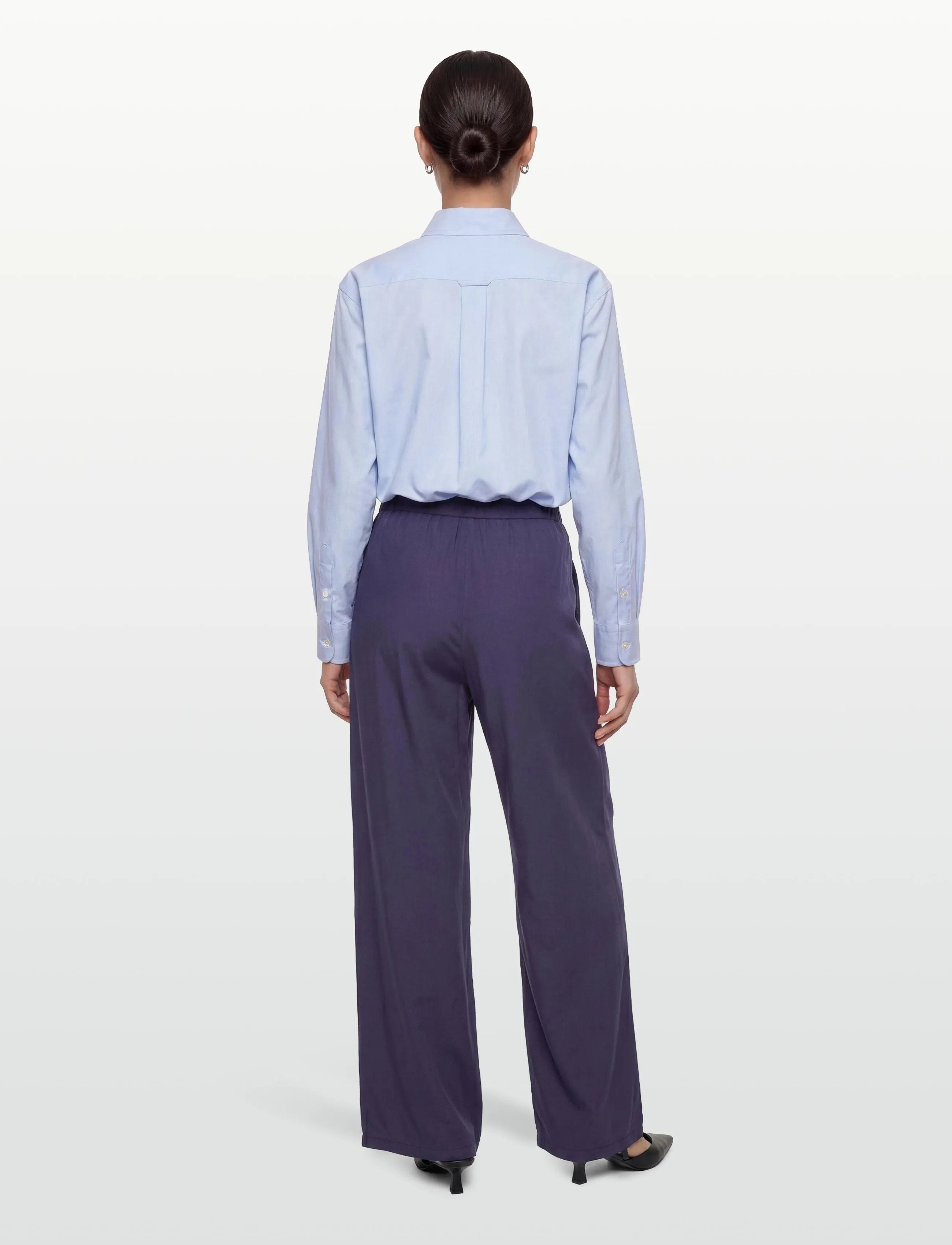 Naja Lauf - JELENA PANTS COTTON SATEEN - bukser med brede ben - navy - 4