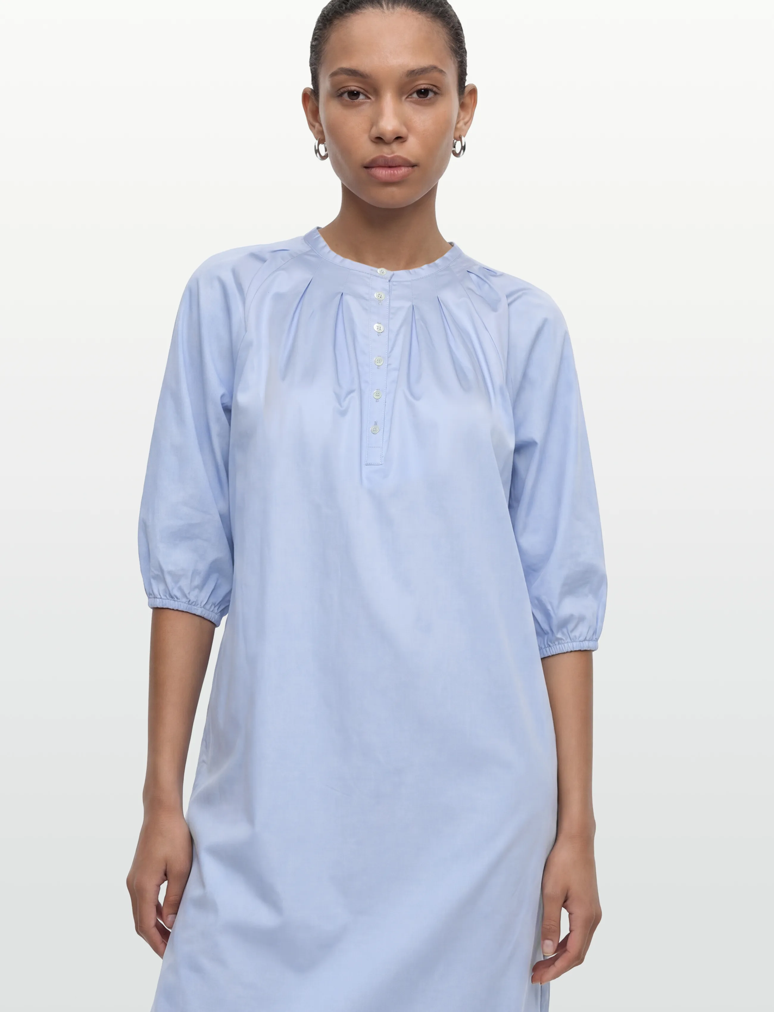 Naja Lauf - NICOLE DRESS COTTON SATEEN - marškinių tipo suknelės - light blue - 3