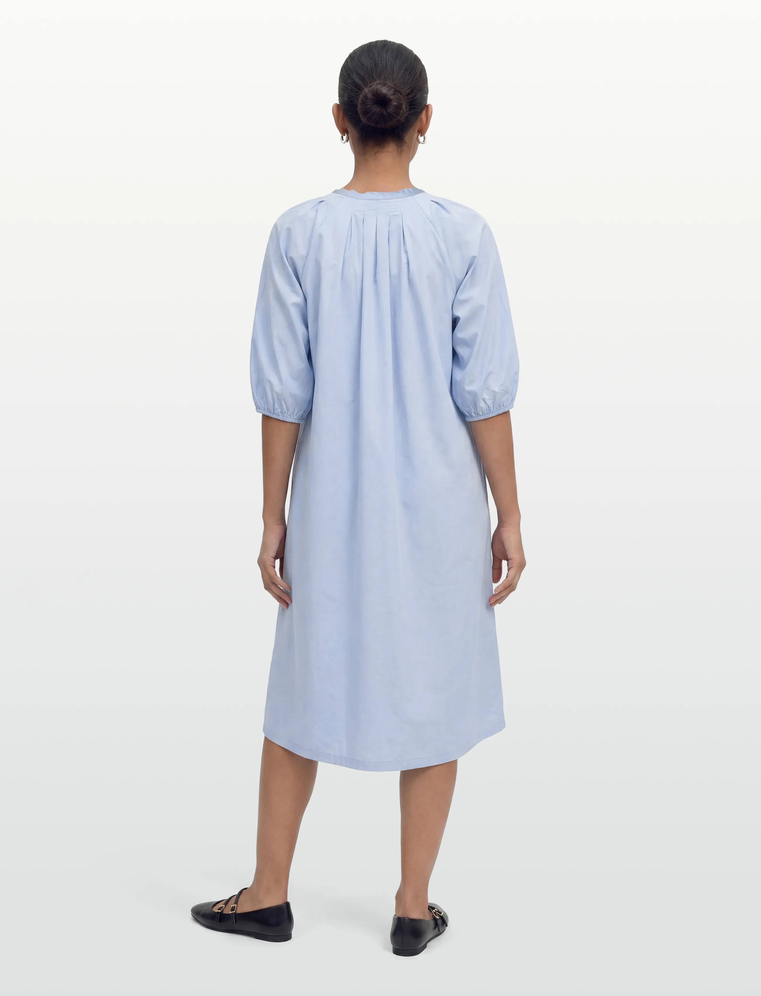 Naja Lauf - NICOLE DRESS COTTON SATEEN - marškinių tipo suknelės - light blue - 4