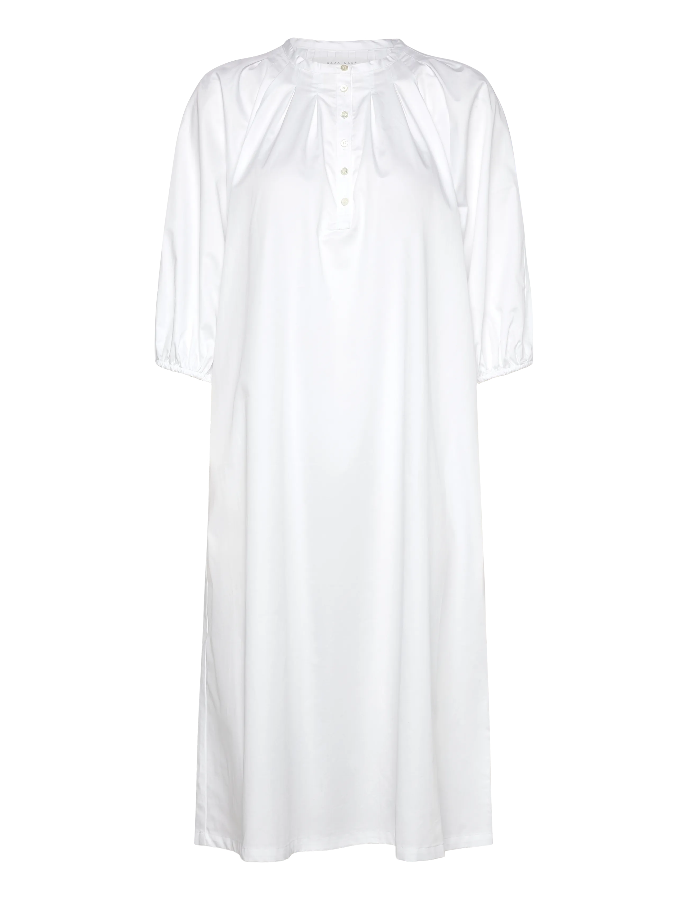 Naja Lauf NICOLE DRESS COTTON SATEEN - Tøj - WHITE / white