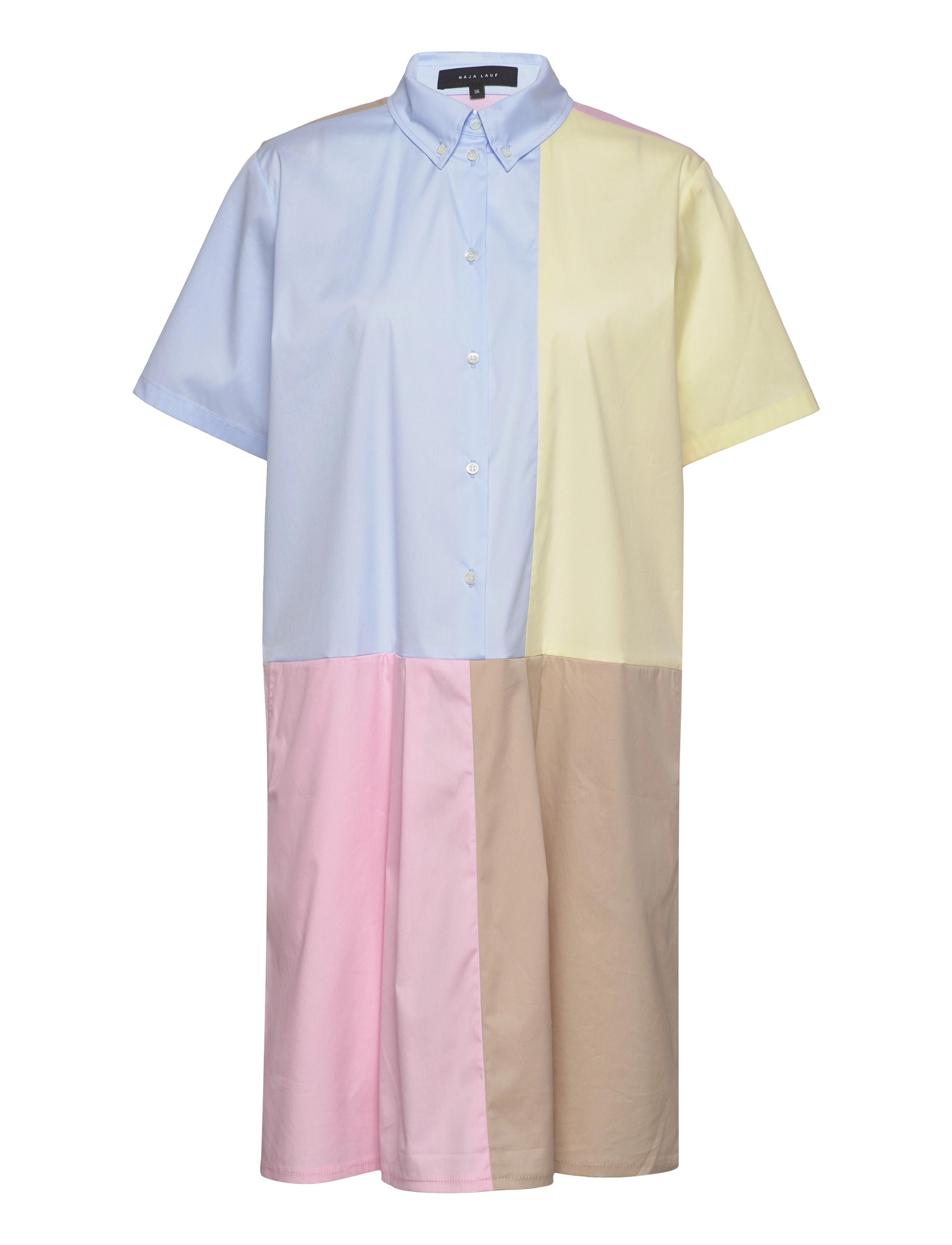 Naja Lauf DORTHEA DRESS PATCHWORK POPLIN - Kleidid - ROSE-BLUE-YELLOW-BEIGE / multi