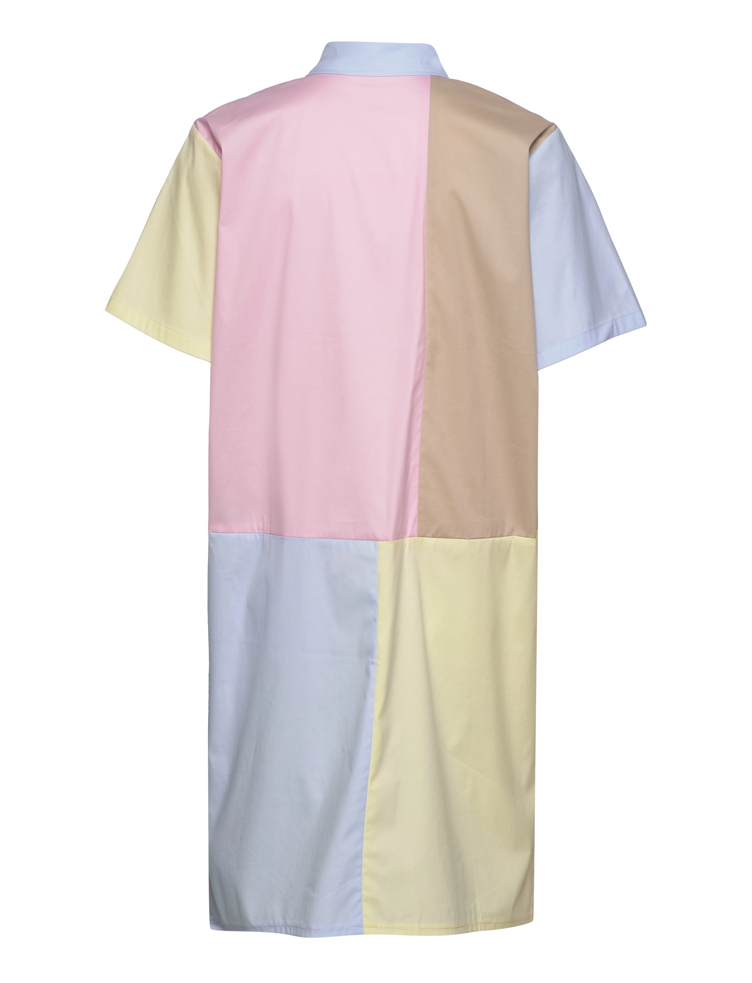 Naja Lauf - DORTHEA DRESS PATCHWORK POPLIN - skjortekjoler - rose-blue-yellow-beige - 1