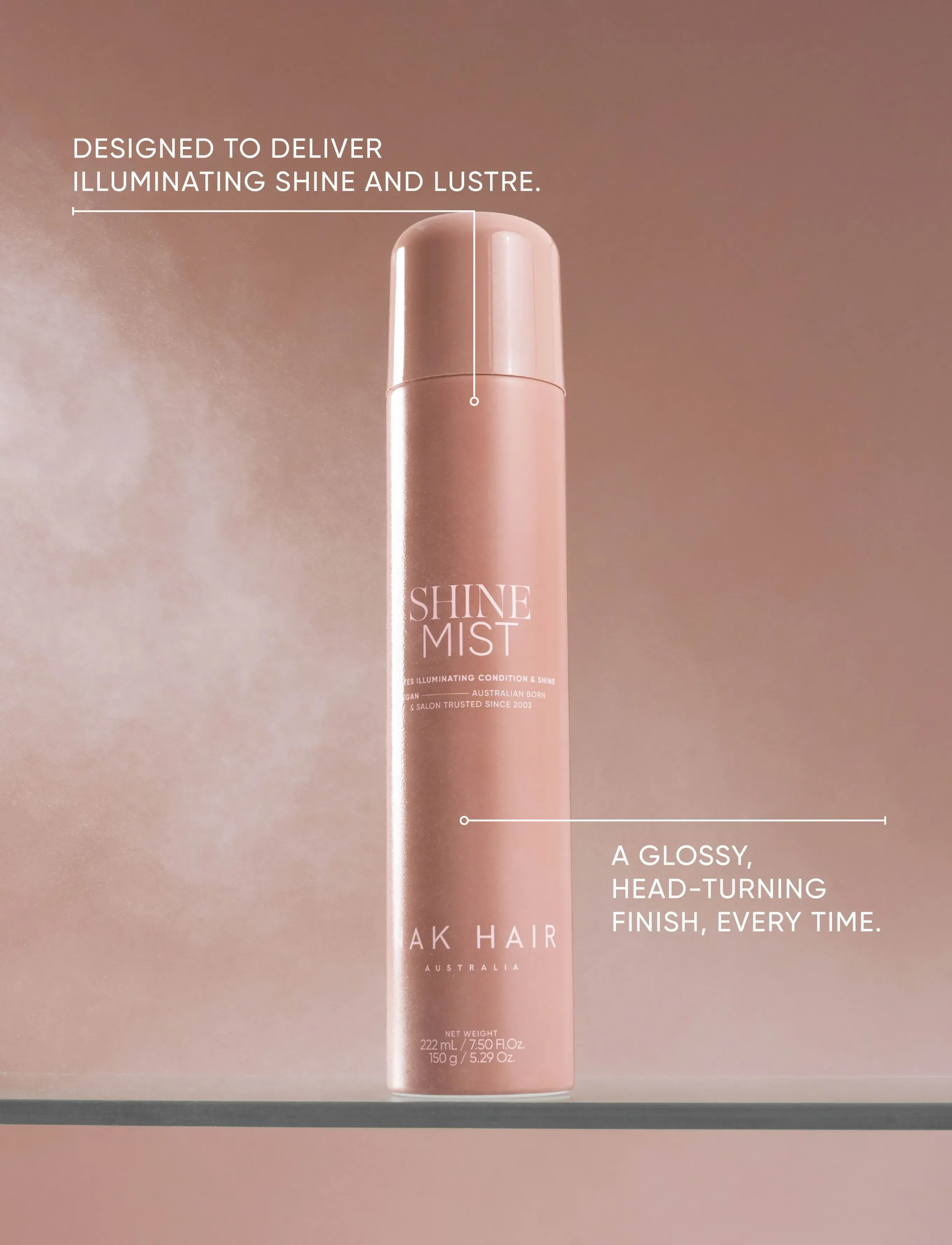 NAK HAIR Shine Mist, 222 ml, Nude, Styling > Glansspray, Dame