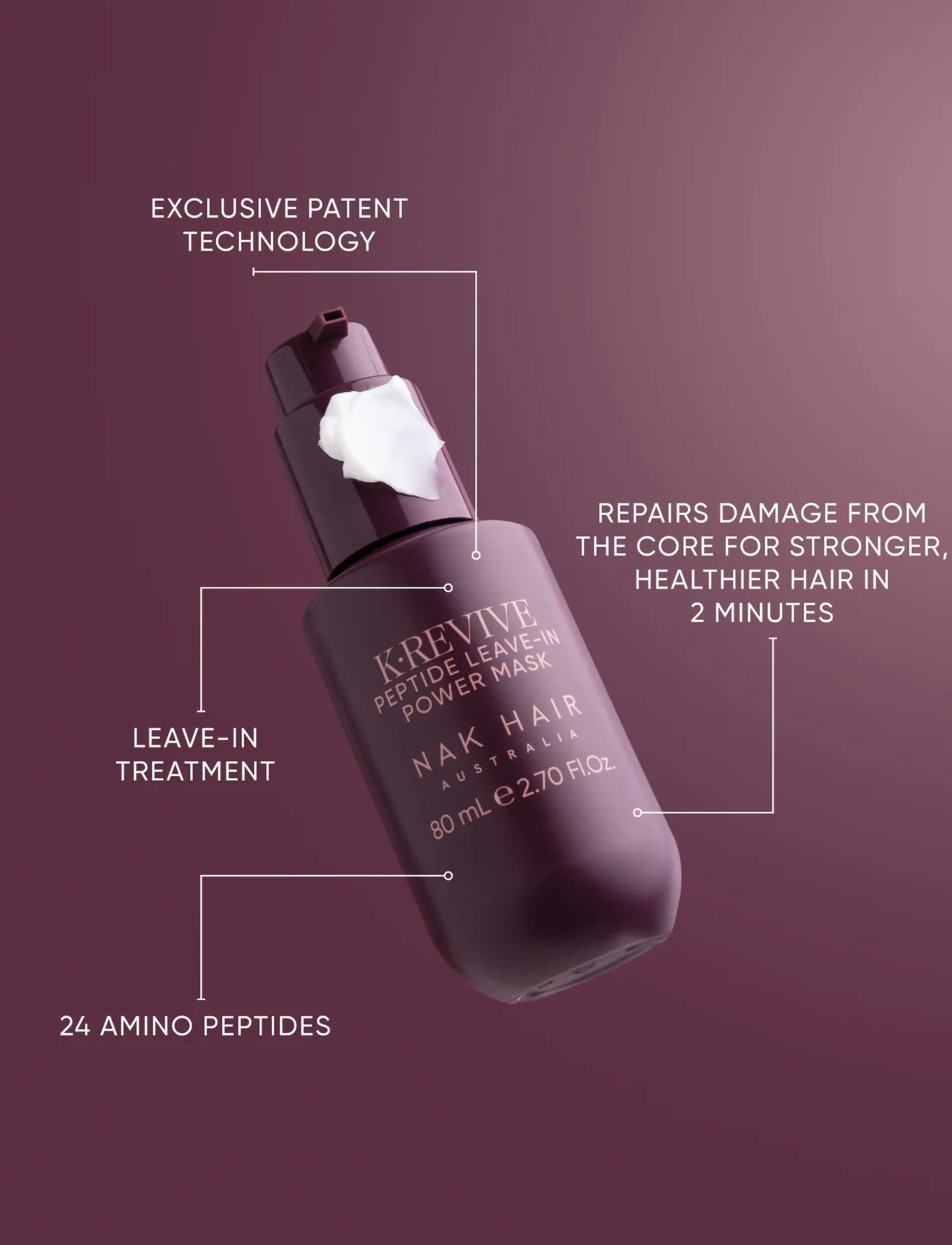 NAK HAIR - K.REVIVE Peptide Leave-In Power Mask - hårmasker - no colour - 5