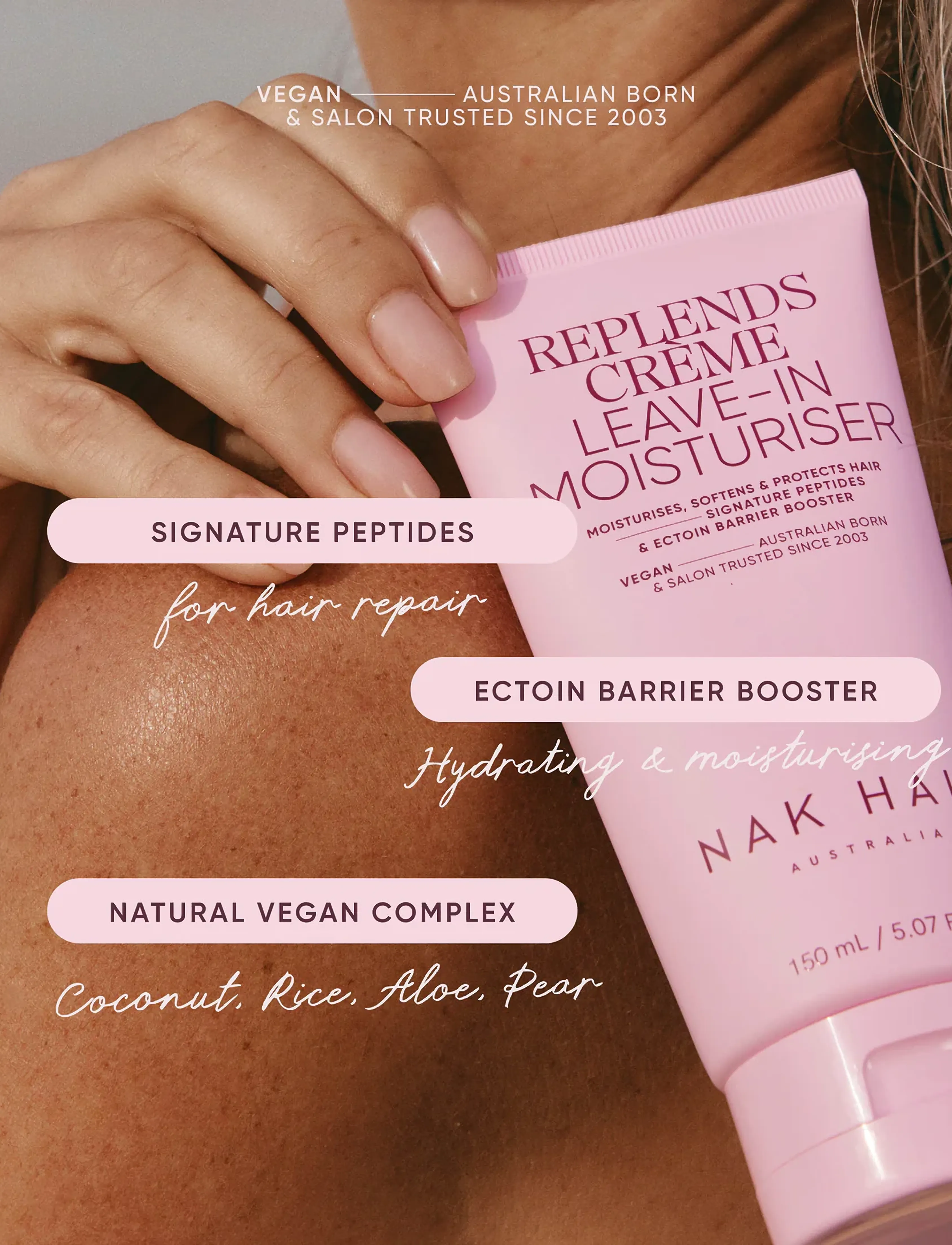 NAK HAIR - Replends Creme Leave in Moisturiser - hårkure - no colour - 3