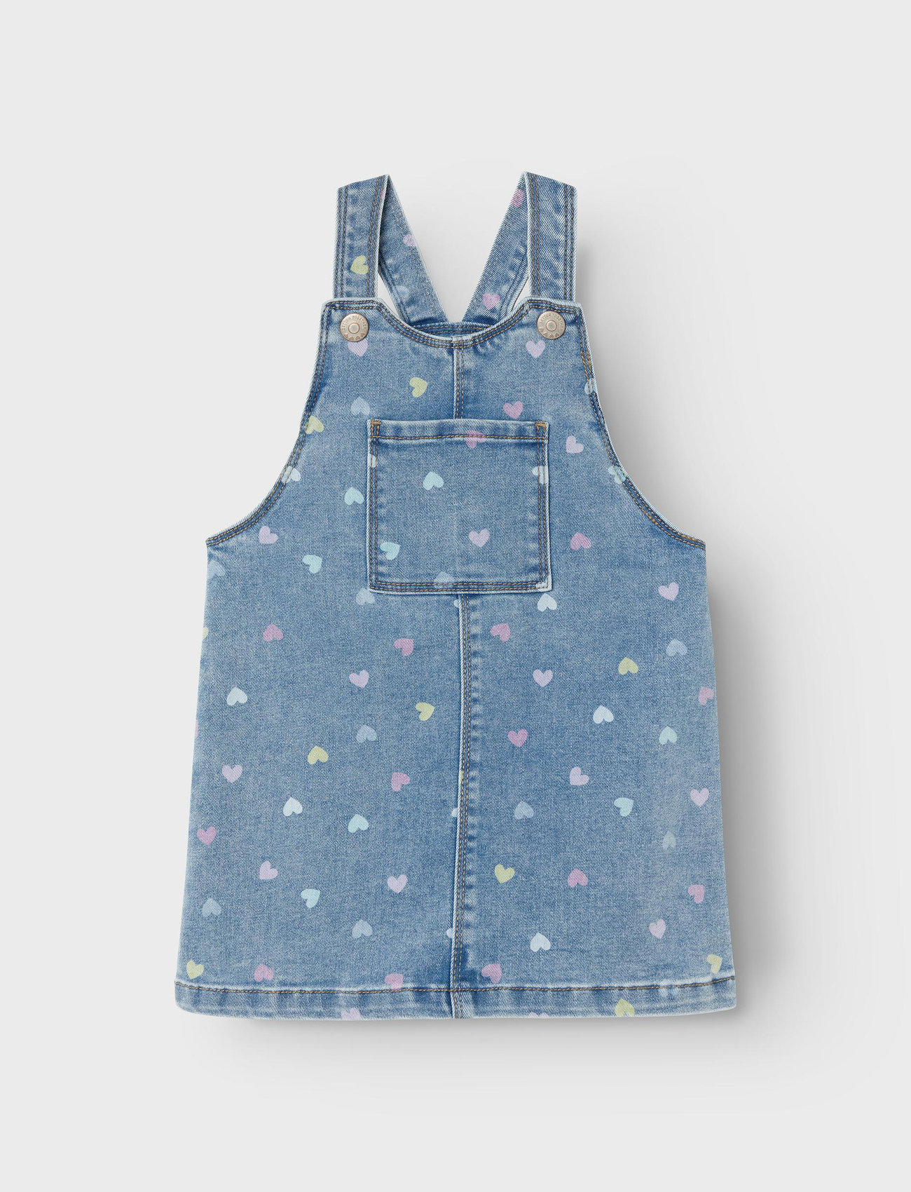 Medium Blue Denim Hearts Rosa Denim Kjole str. 104
