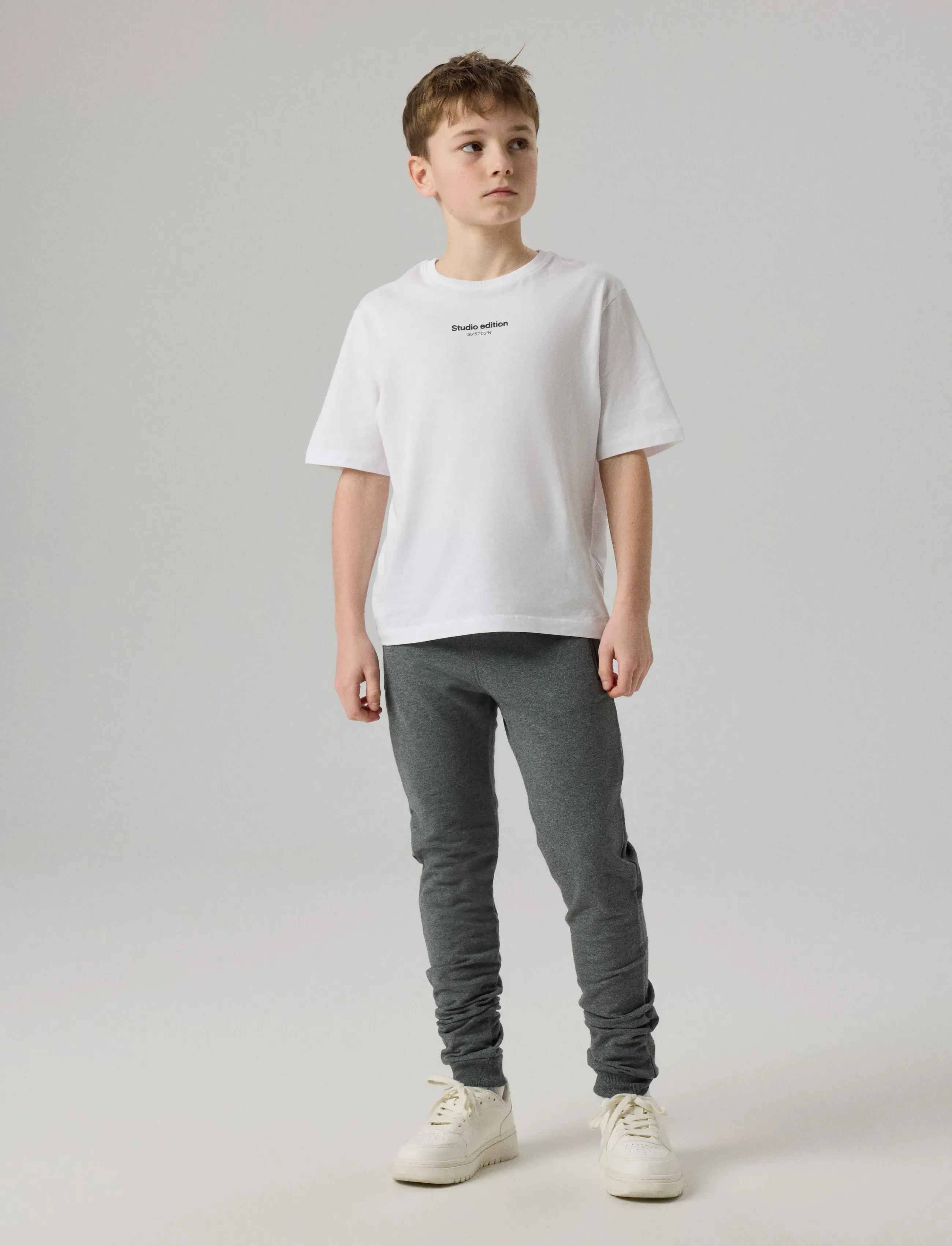 name it - NKMHONK  BRU SWE PANT NOOS - dressipüksid - dark grey melange - 4