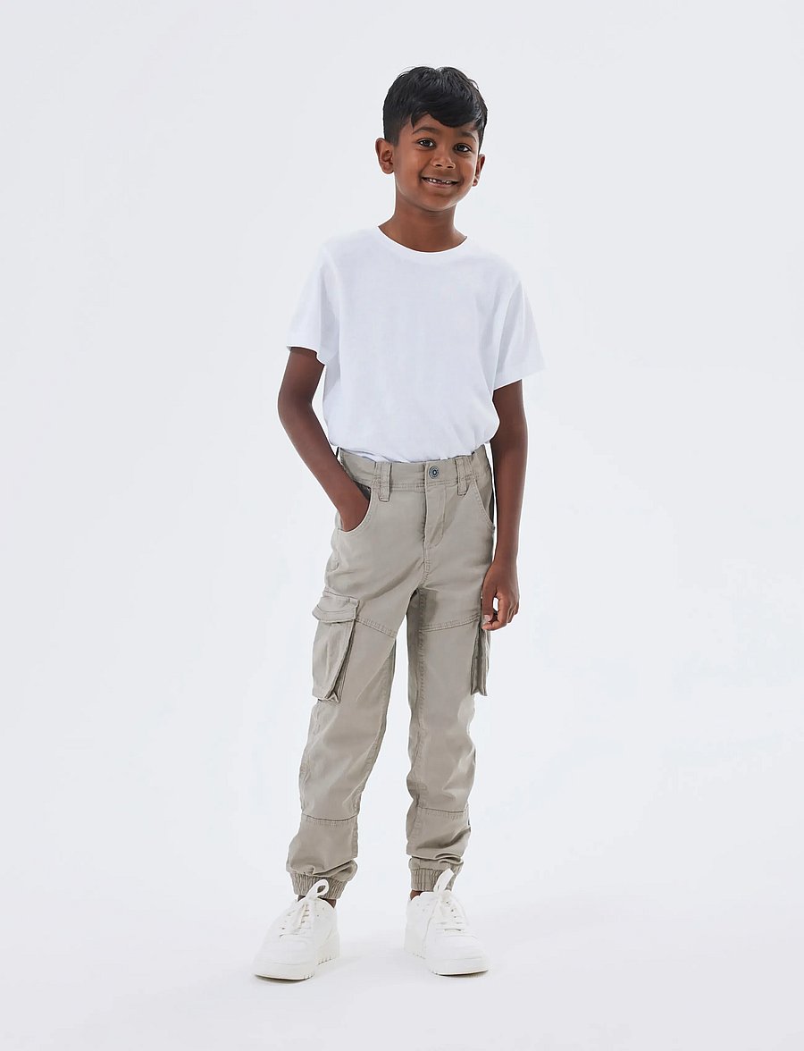 name it - NKMRYAN CARGO R TWI PANT 2222-BA NOOS - kargopüksid - elephant skin - 0
