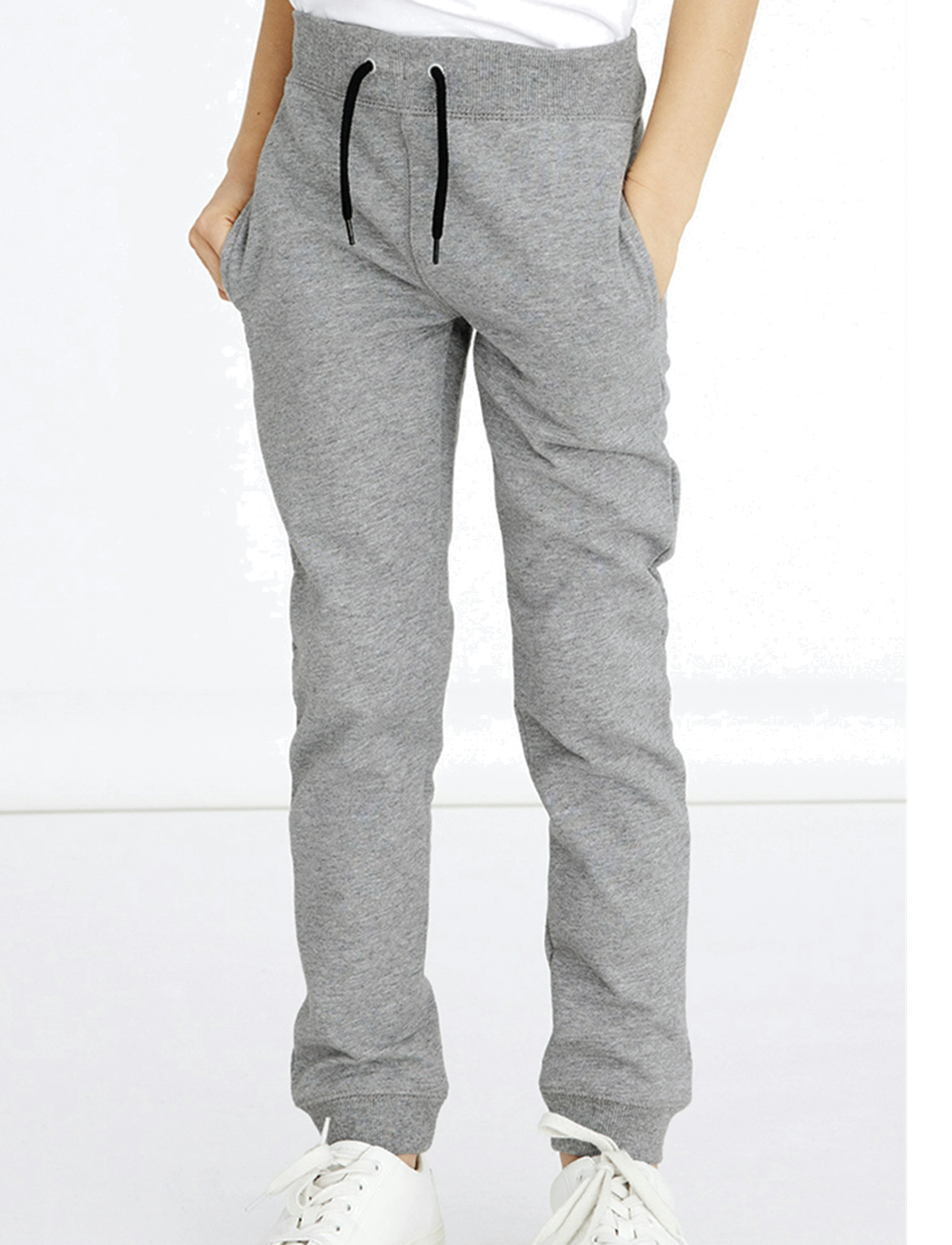 name it - NKMSWEAT PANT BRU NOOS - sporta bikses - grey melange - 0