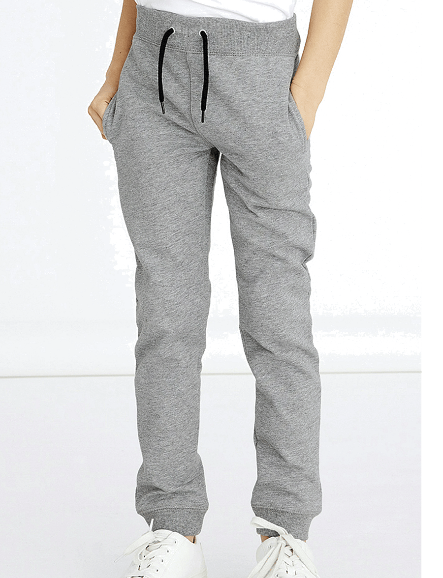 name it - NKMSWEAT PANT BRU NOOS - sporta bikses - grey melange - 0