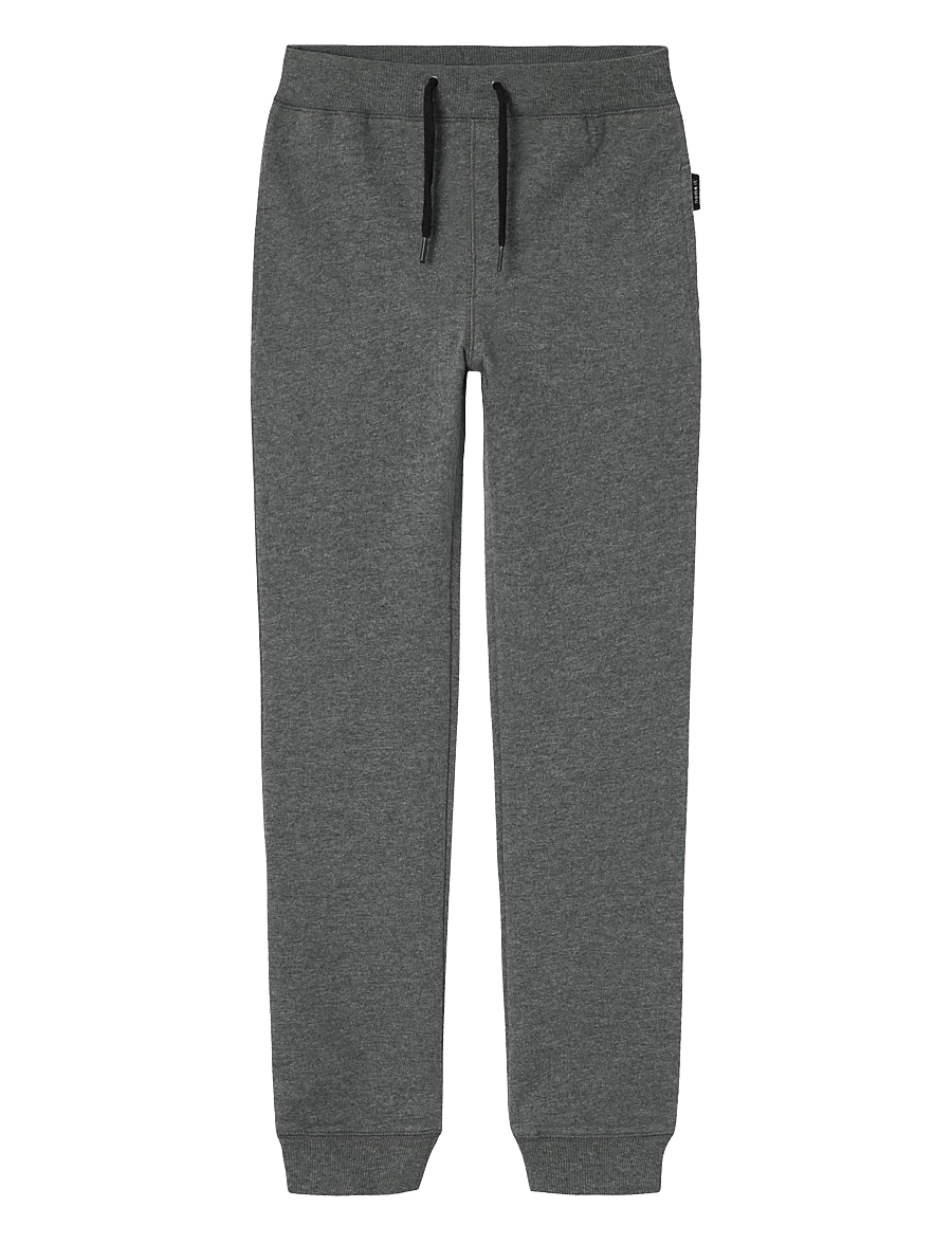 name it - NKMSWEAT PANT UNB NOOS - dressipüksid - dark grey melange - 0