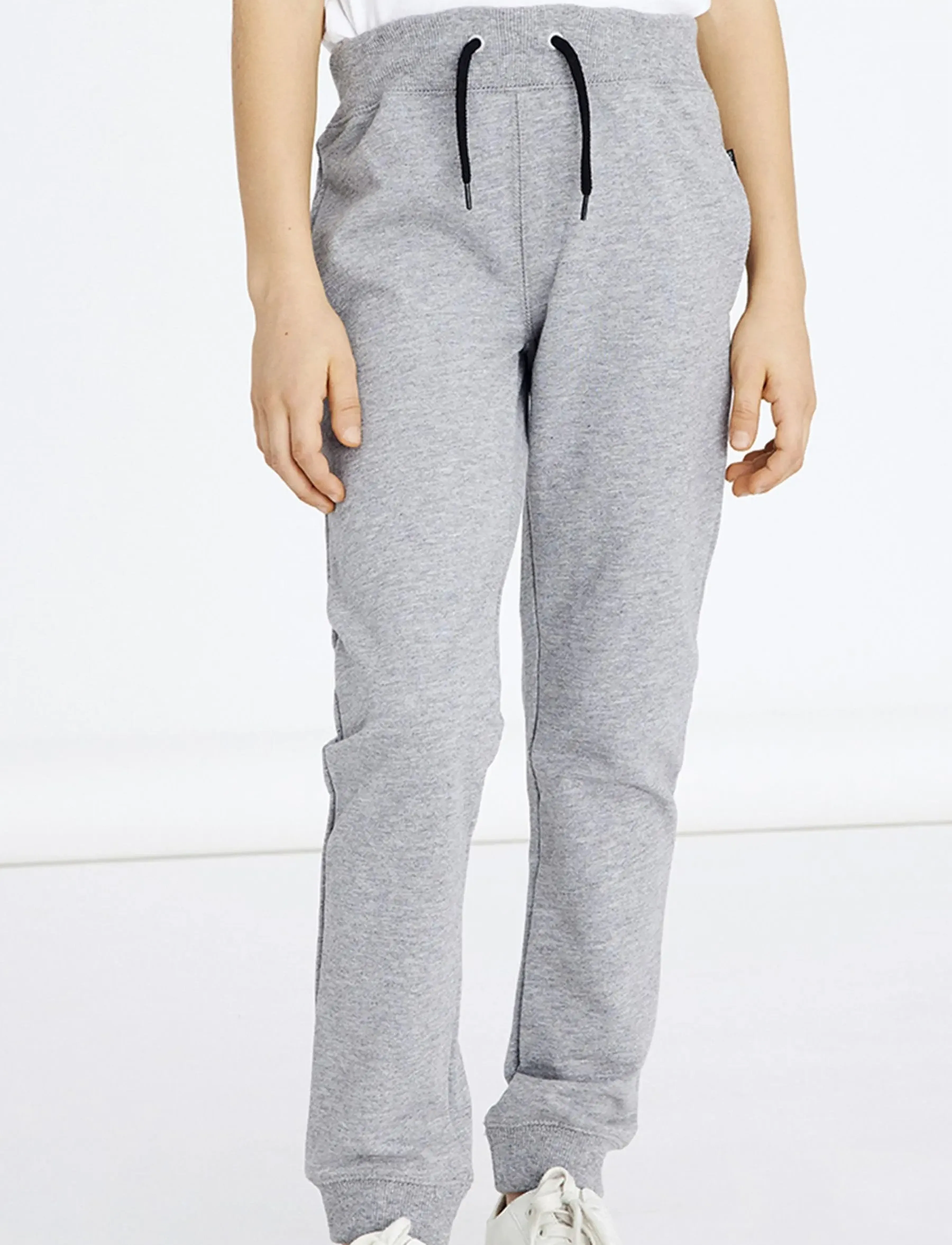 name it - NKMSWEAT PANT UNB NOOS - dressipüksid - grey melange - 0