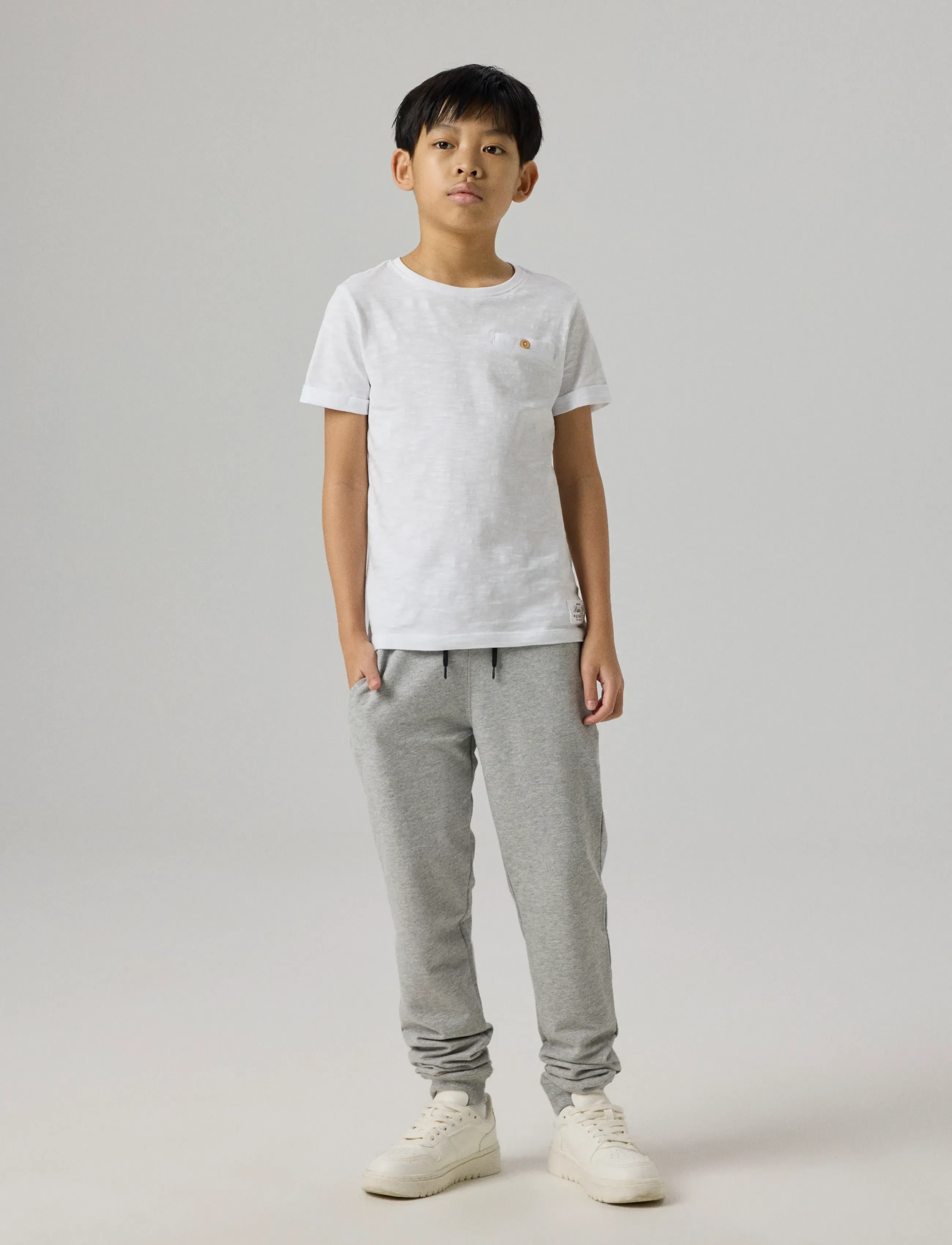 name it - NKMSWEAT PANT UNB NOOS - dressipüksid - grey melange - 3