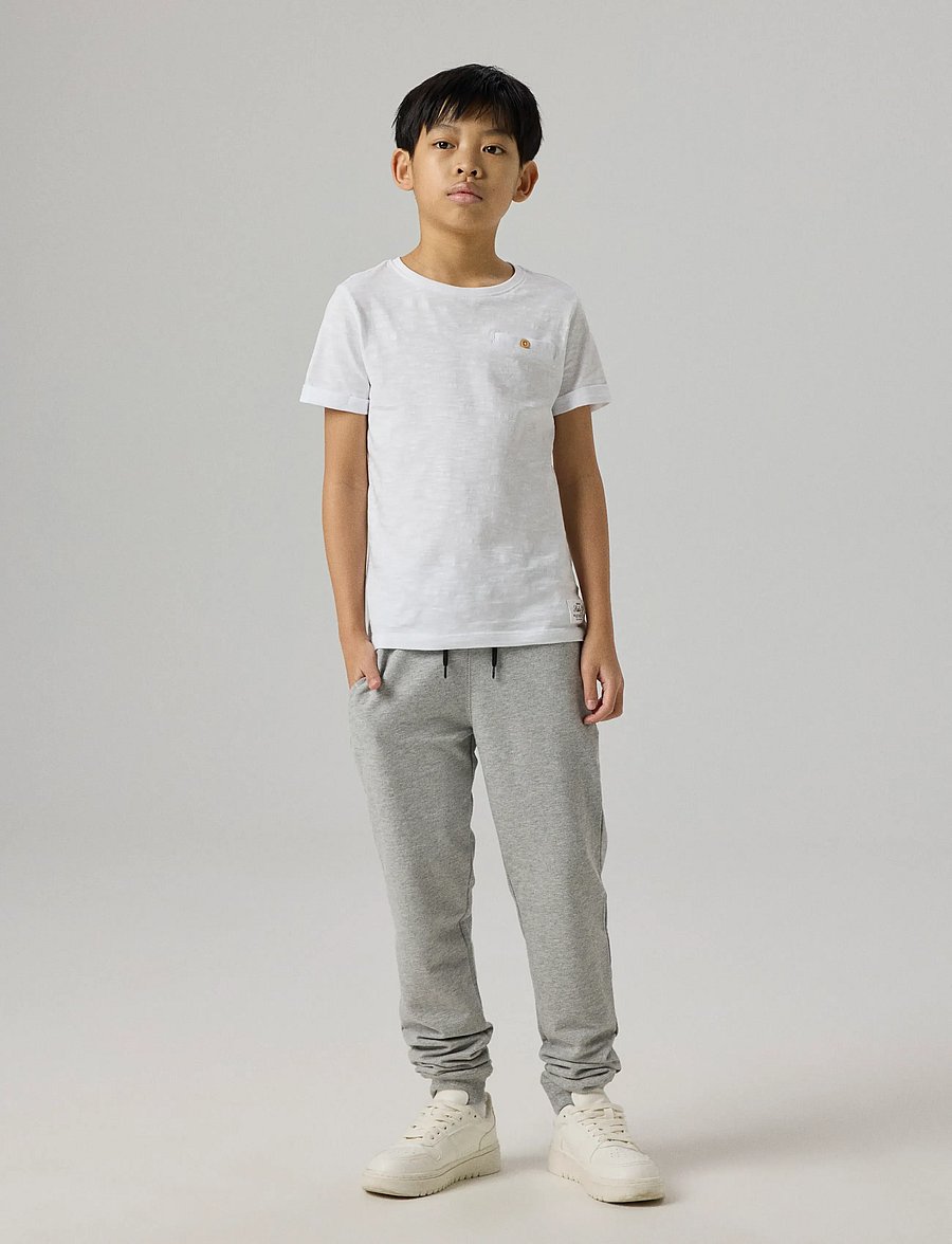 name it - NKMSWEAT PANT UNB NOOS - dressipüksid - grey melange - 3