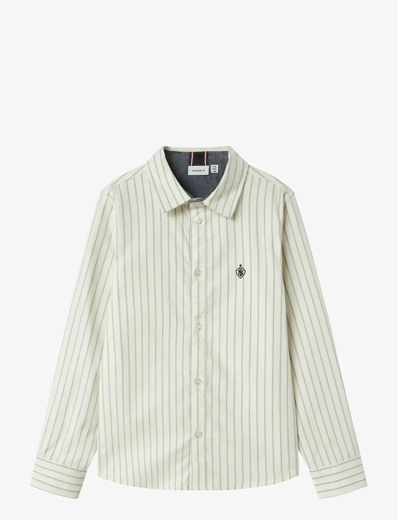 name it - NKMNEWSA LS SHIRT NOOS - pitkähihaiset kauluspaidat - jet stream - 1