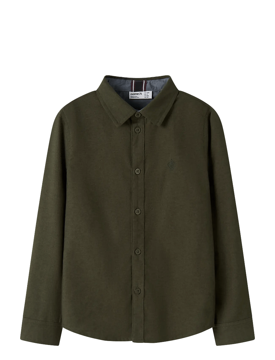 name it - NKMNEWSA LS SHIRT NOOS - langärmlige hemden - olive night - 0