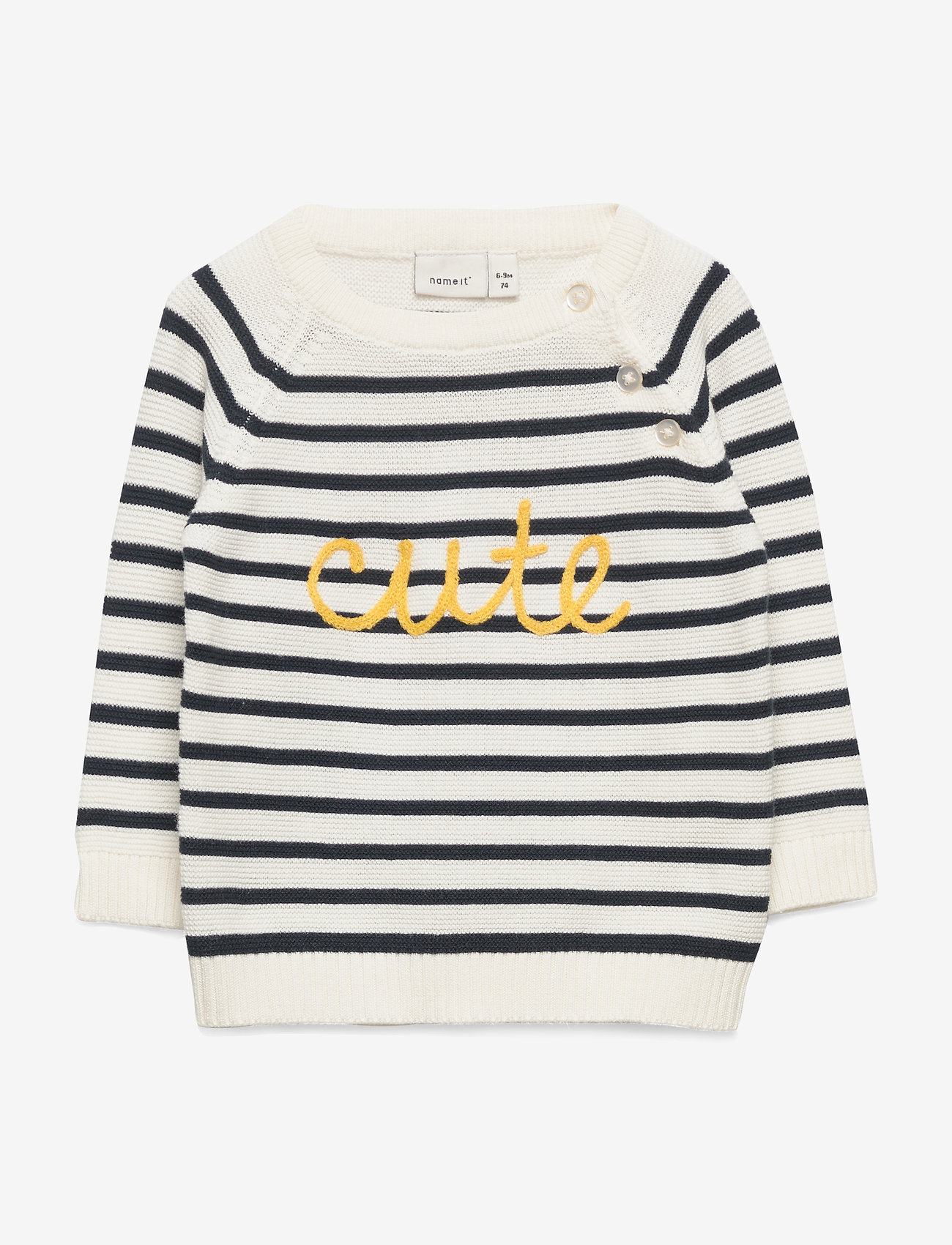 name it - NBMDISMO LS KNIT - snow white - 0