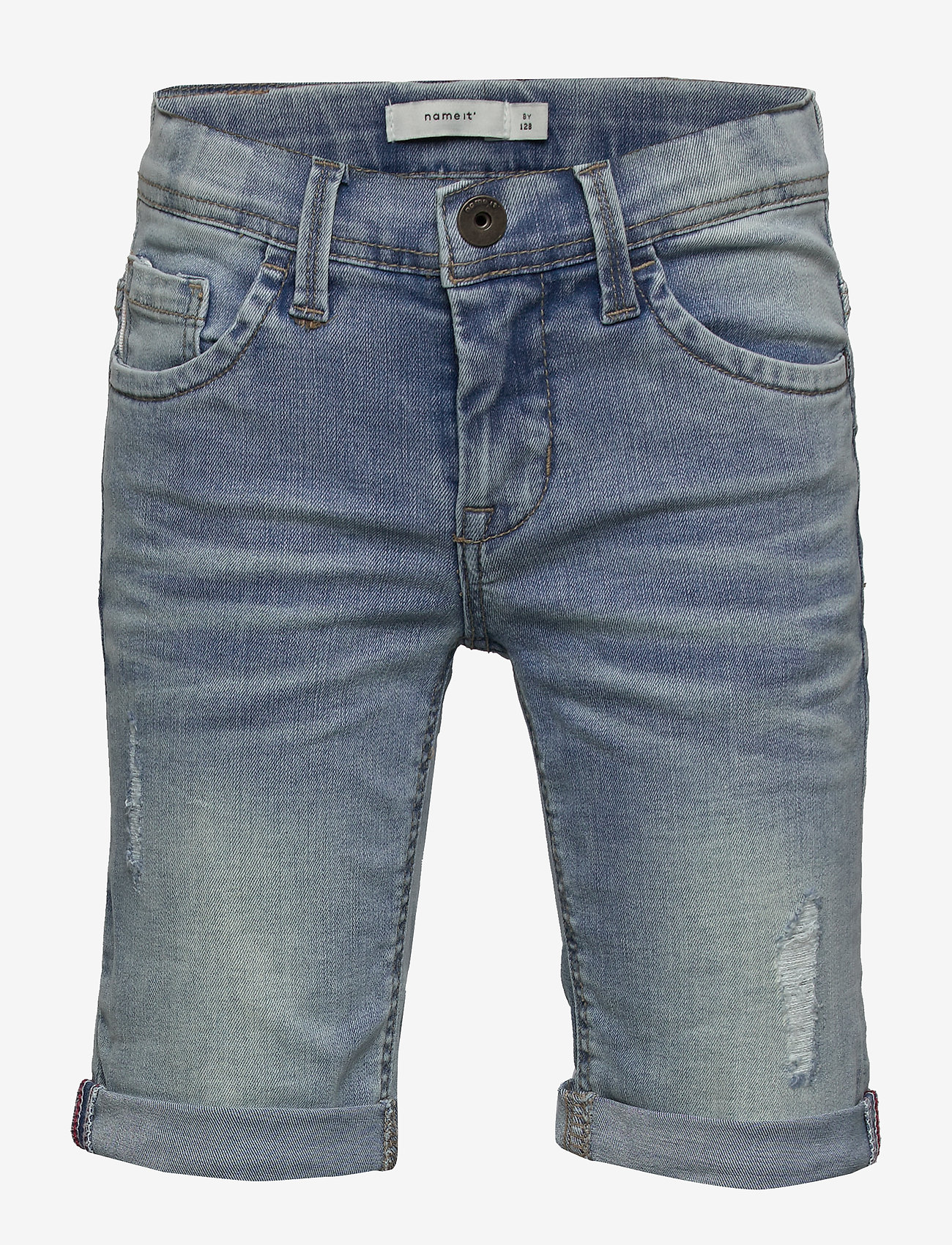 NKMSOFUS DNMATHAN 1308 LONG SHORTS - LIGHT BLUE DENIM