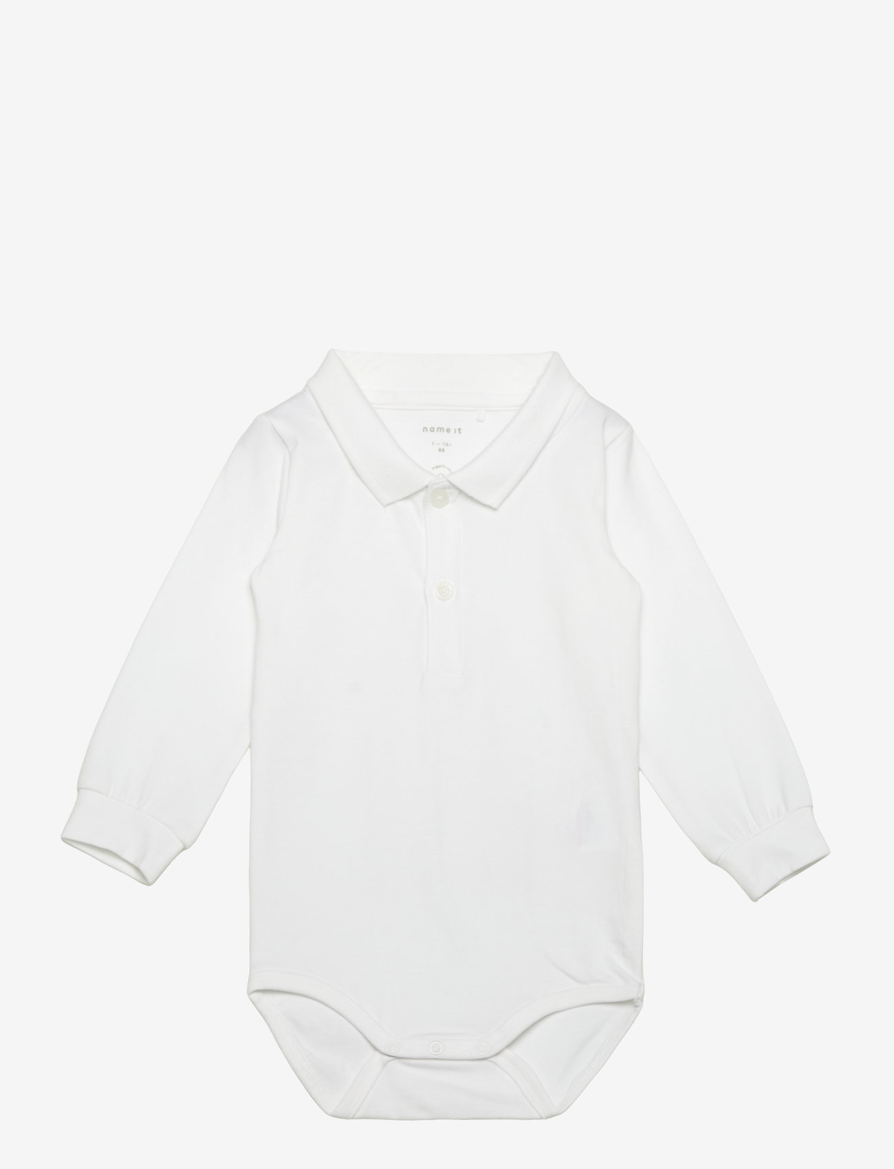 name it - NBMHOLGER LS POLO BODY NOOS - rompers met lange mouwen - bright white - 1