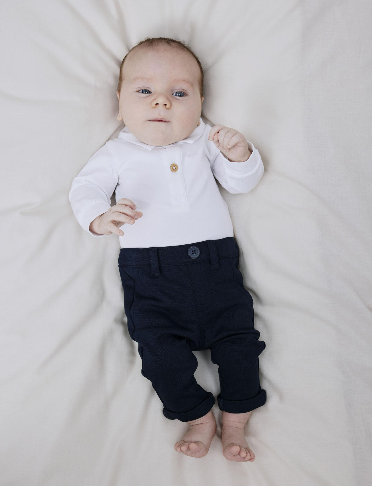 name it - NBMHOLGER LS POLO BODY NOOS - rompers met lange mouwen - bright white - 4