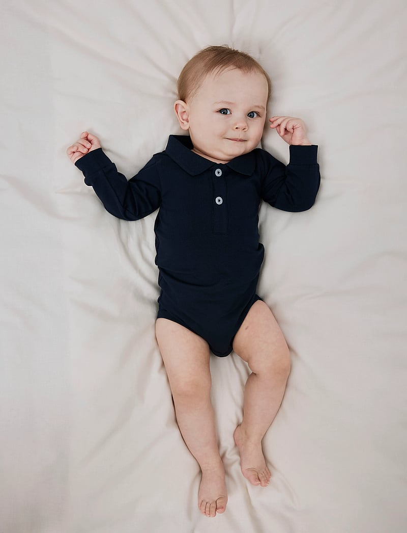 name it - NBMHOLGER LS POLO BODY NOOS - langärmelige bodys - dark sapphire - 0