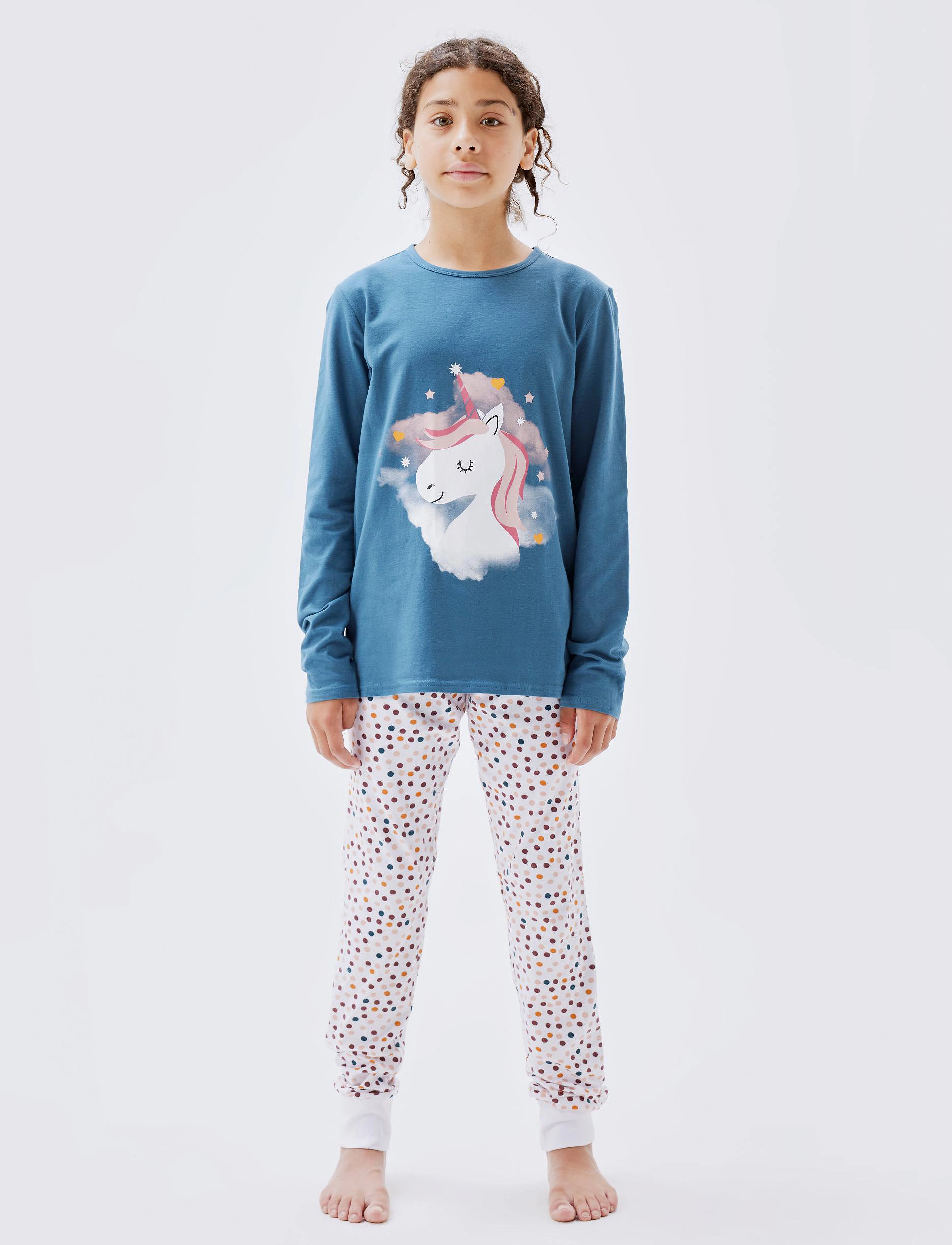 name it Nkfnightset Real Unicorn Noos, 98-104, Pyjamas, Blau - Pyjama Sets, Kinder