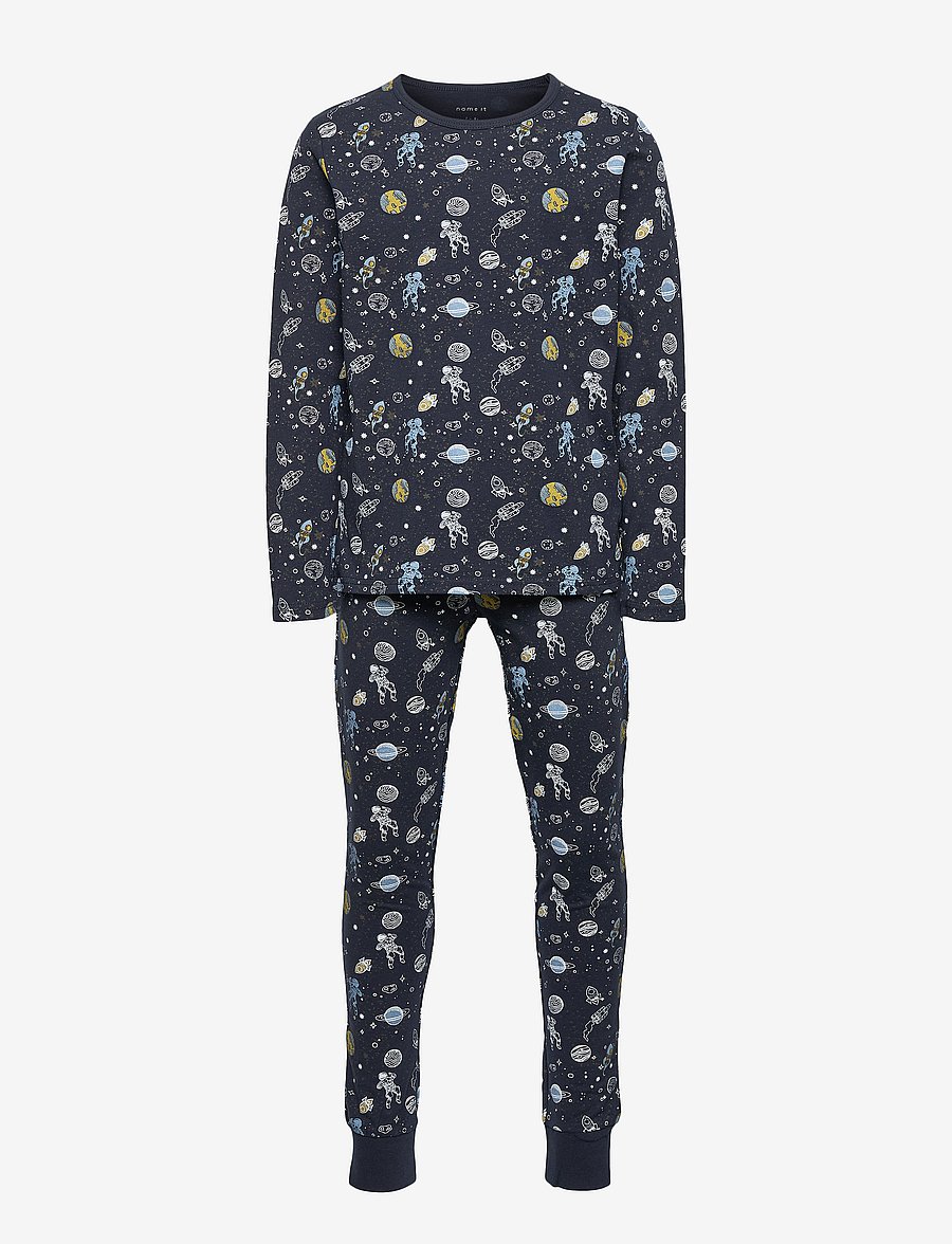 name it - NKMNIGHTSET DARK SAPPHIRE SPACE NOOS - pyjamassæt - dark sapphire - 1