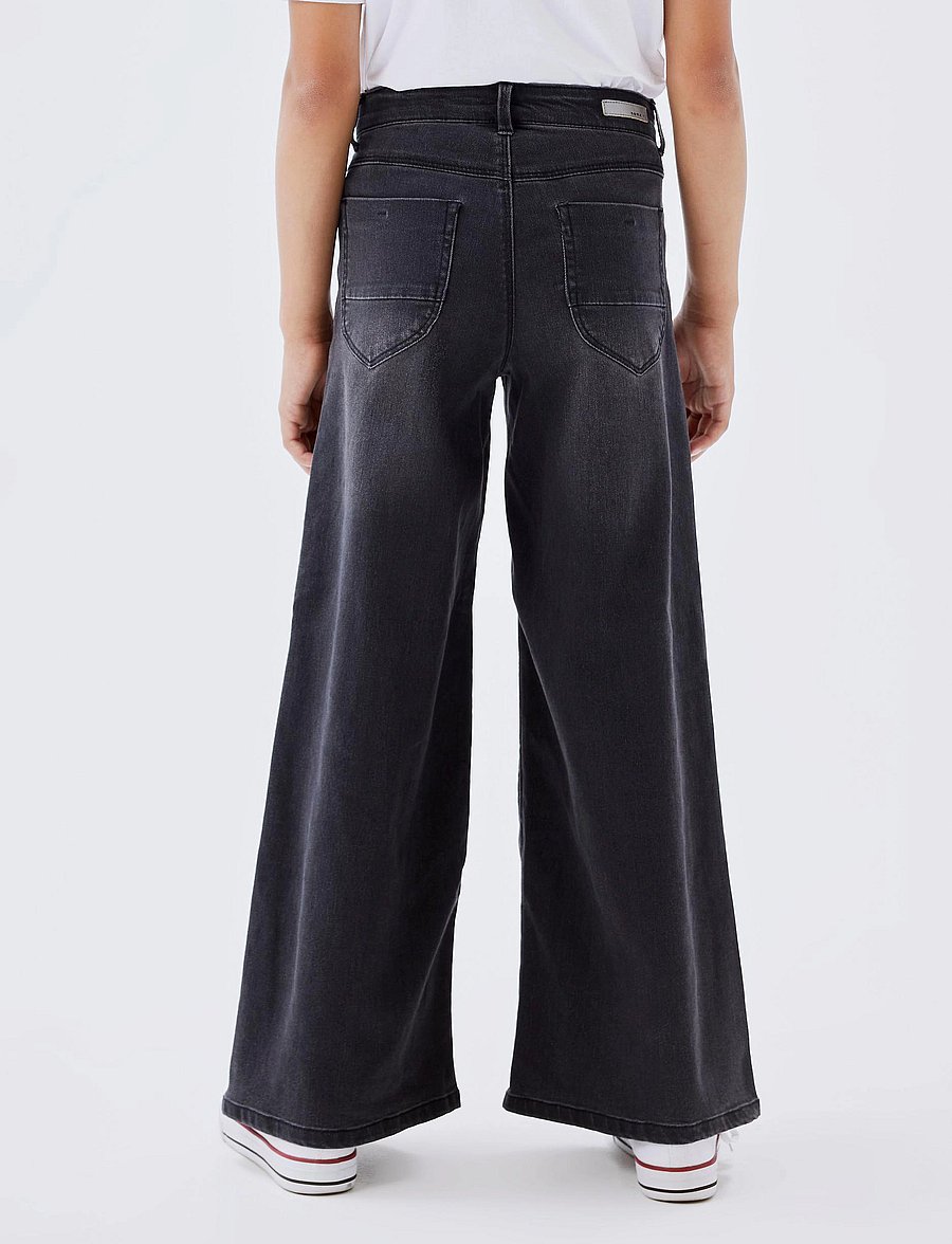 name it - NKFBELLA WIDE JEANS 1463-SP NOOS - hosen mit weitem bein - black denim - 3