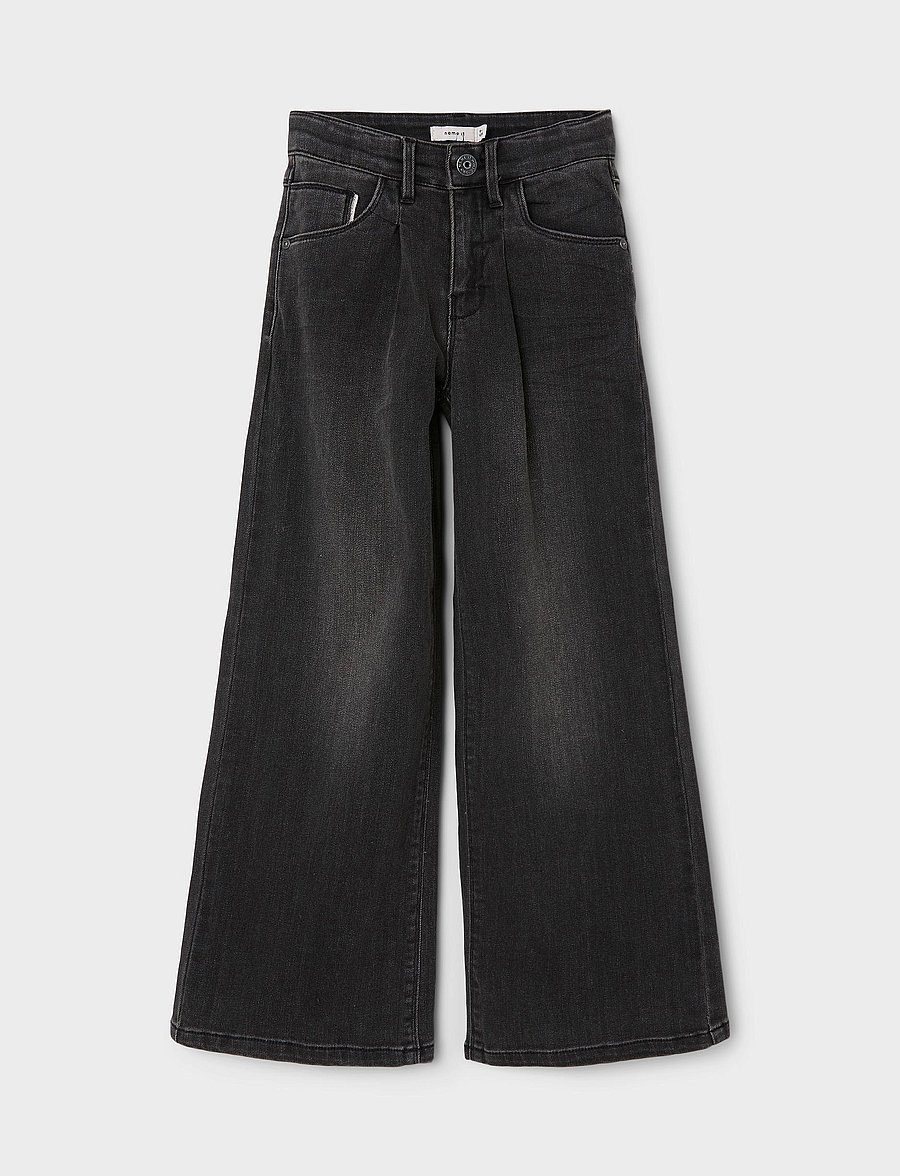 name it - NKFBELLA WIDE JEANS 1463-SP NOOS - hosen mit weitem bein - black denim - 4