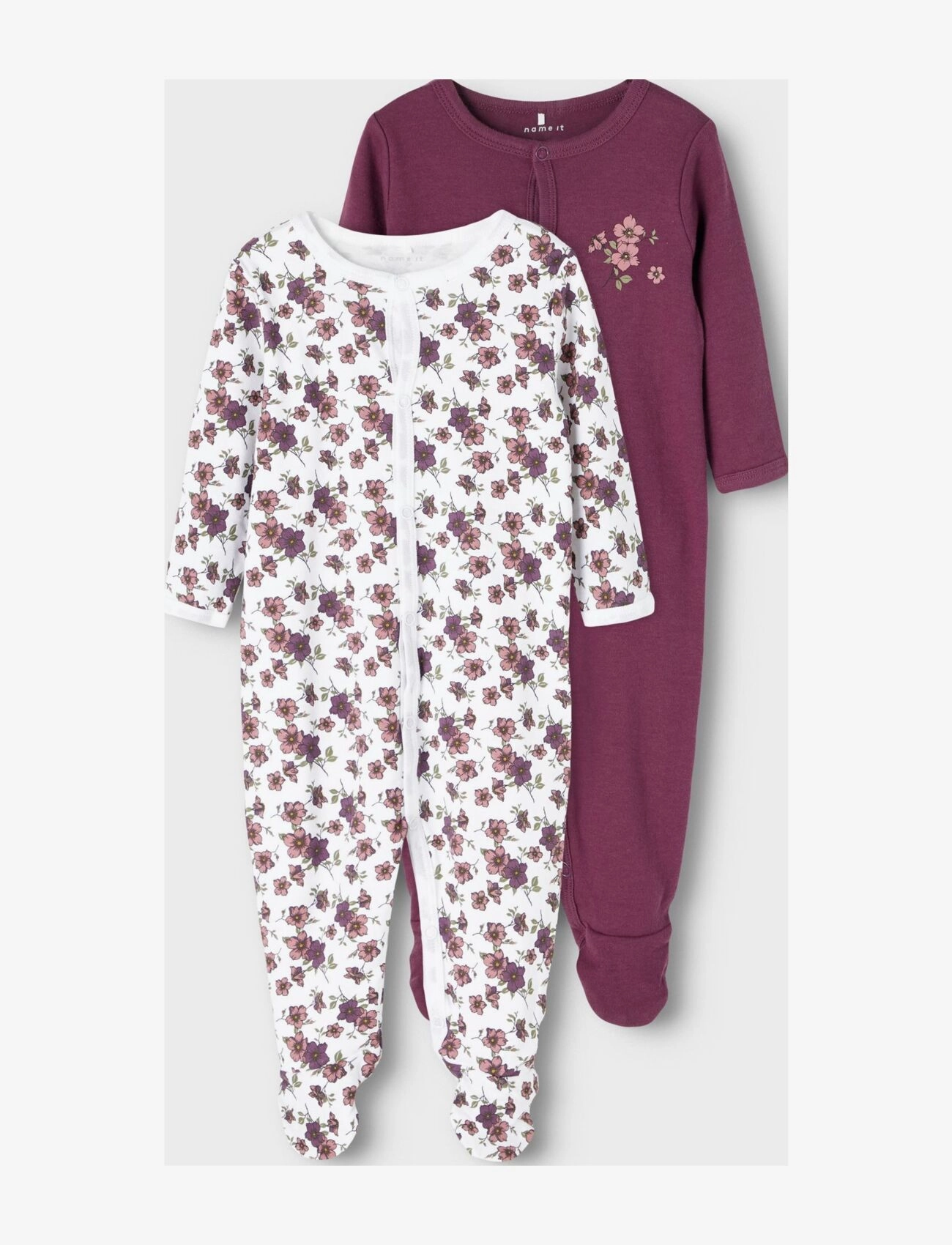 name it - NBFNIGHTSUIT 2P W/F PRUNE PURPLE NOOS - prune purple - 2