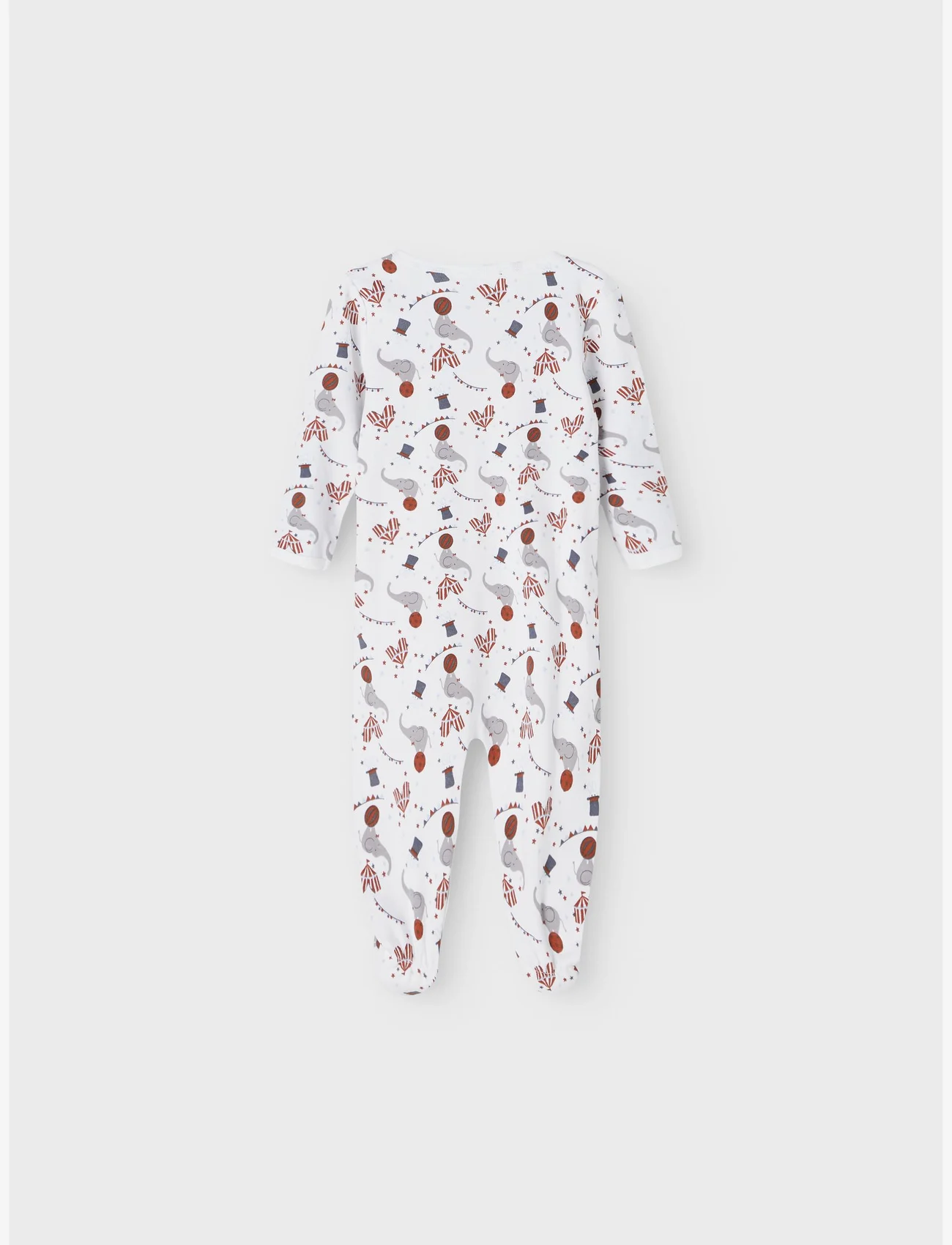 name it - NBNNIGHTSUIT 2P W/F GREY MEL CIRCUS NOOS - sleeping overalls - grey melange - 1