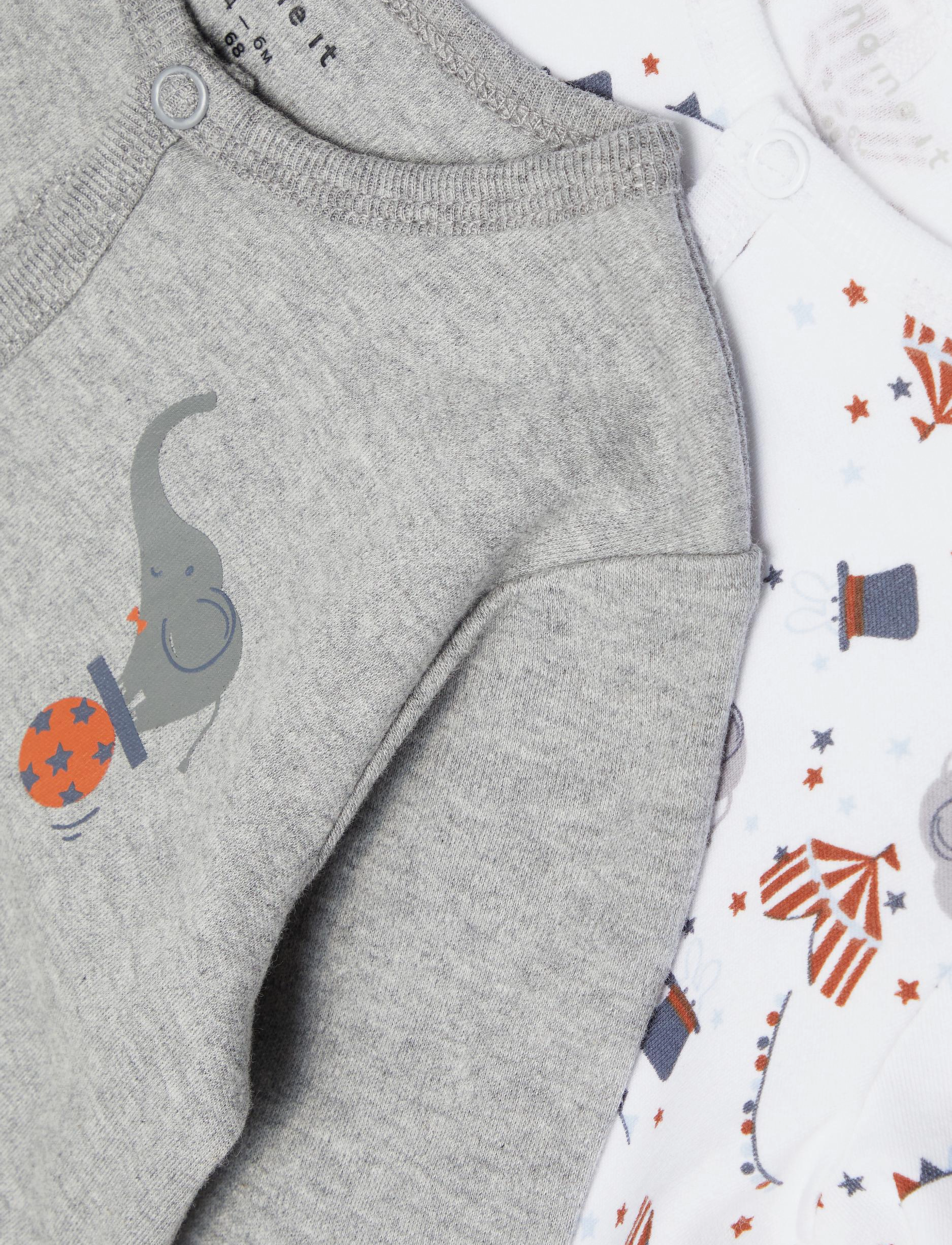 name it - NBNNIGHTSUIT 2P W/F GREY MEL CIRCUS NOOS - grey melange - 4