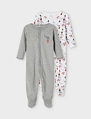 name it - NBNNIGHTSUIT 2P W/F GREY MEL CIRCUS NOOS - schlafoveralls - grey melange - 5