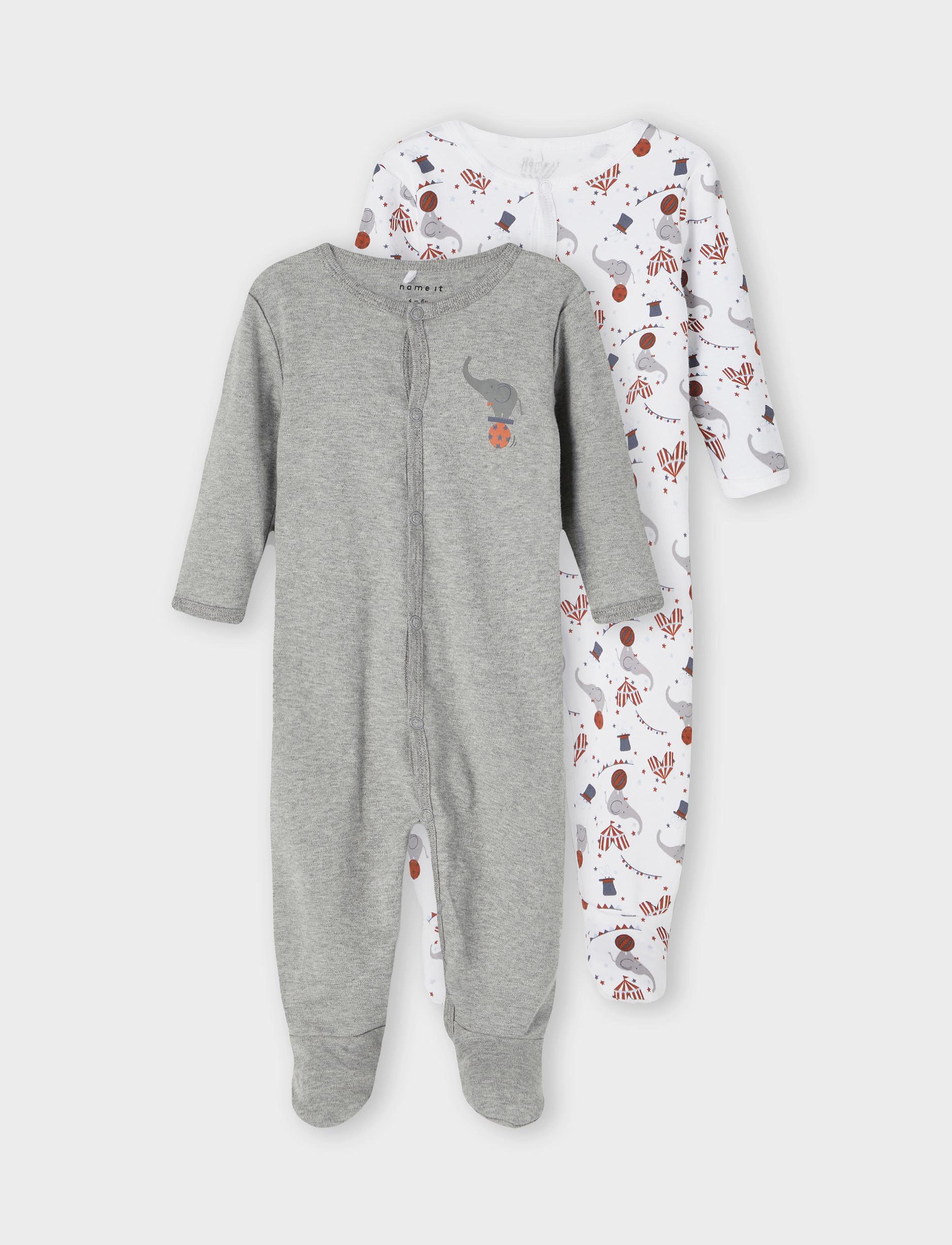 name it - NBNNIGHTSUIT 2P W/F GREY MEL CIRCUS NOOS - grey melange - 5