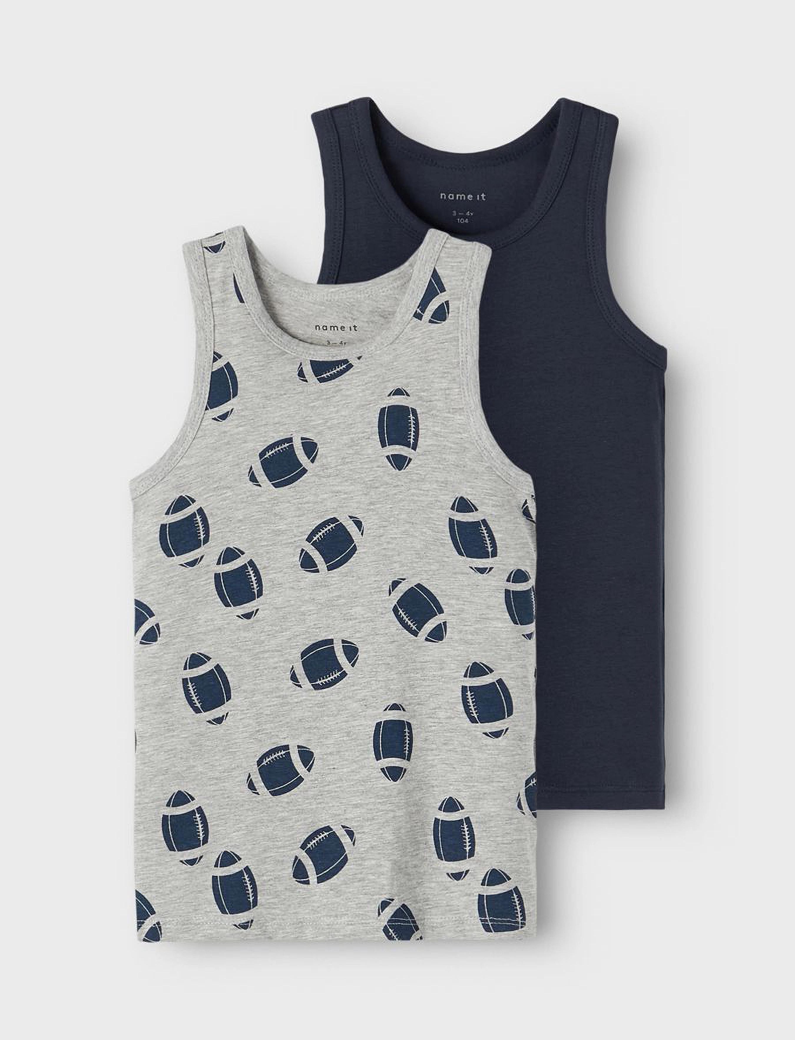 name it - NMMTANK TOP 2P GREY MEL RUGBY NOOS - grey melange - 2