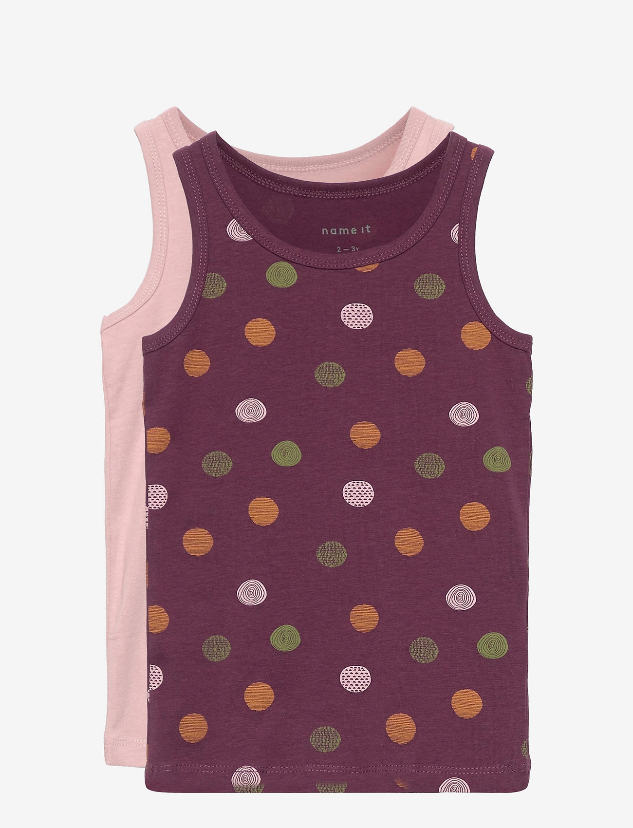 NMFTANK TOP 2P PRUNE PURPLE DOT - PRUNE PURPLE